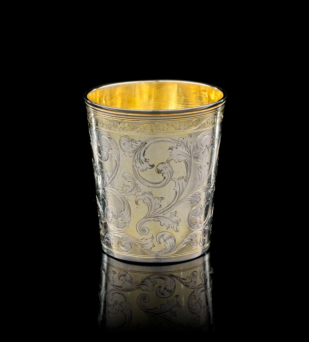 A German parcel-gilt silver beaker, Jürgen Richels, Hamburg, 1688-1689