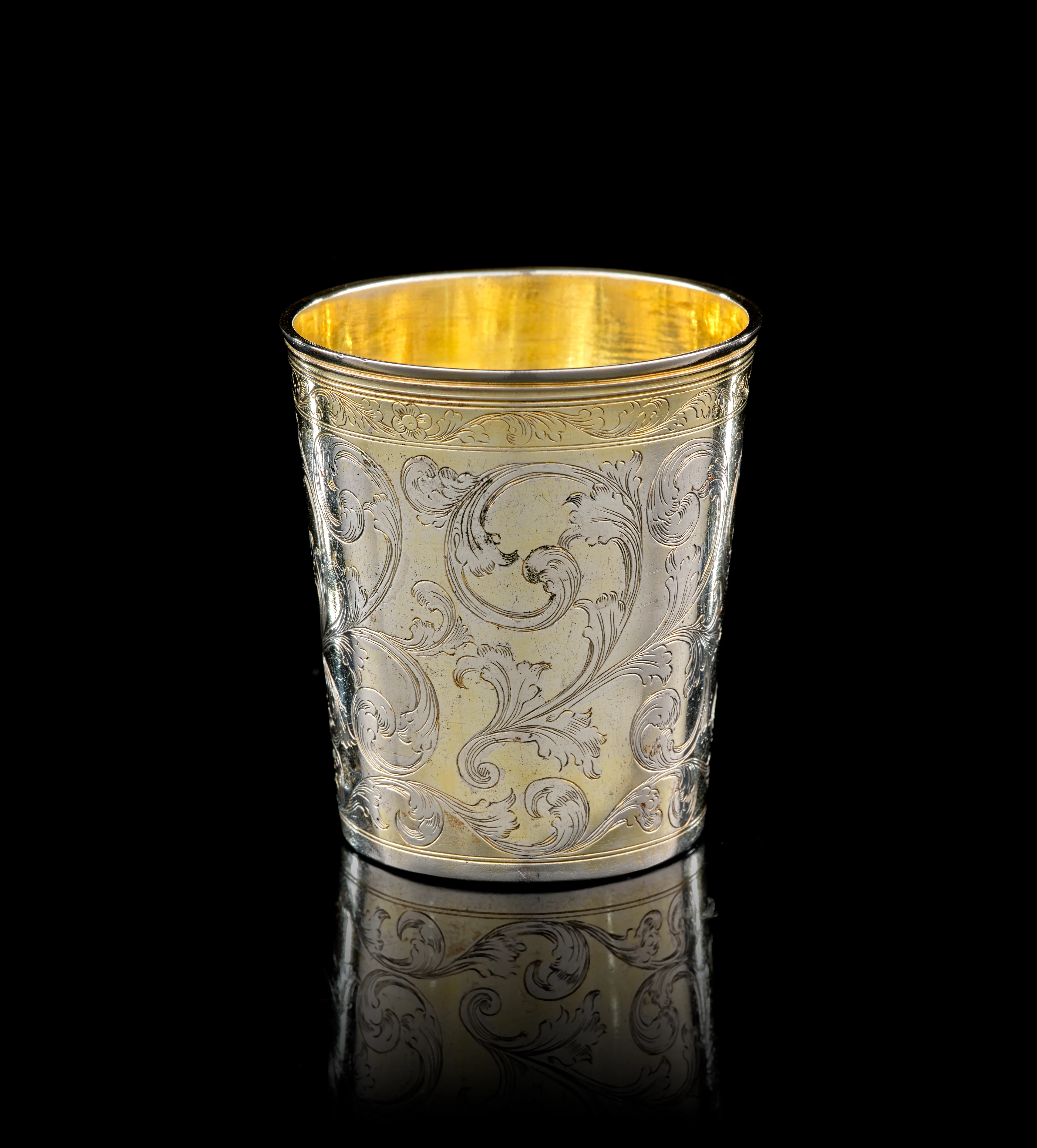 A German parcel-gilt silver beaker, Jürgen Richels, Hamburg, 1688-1689