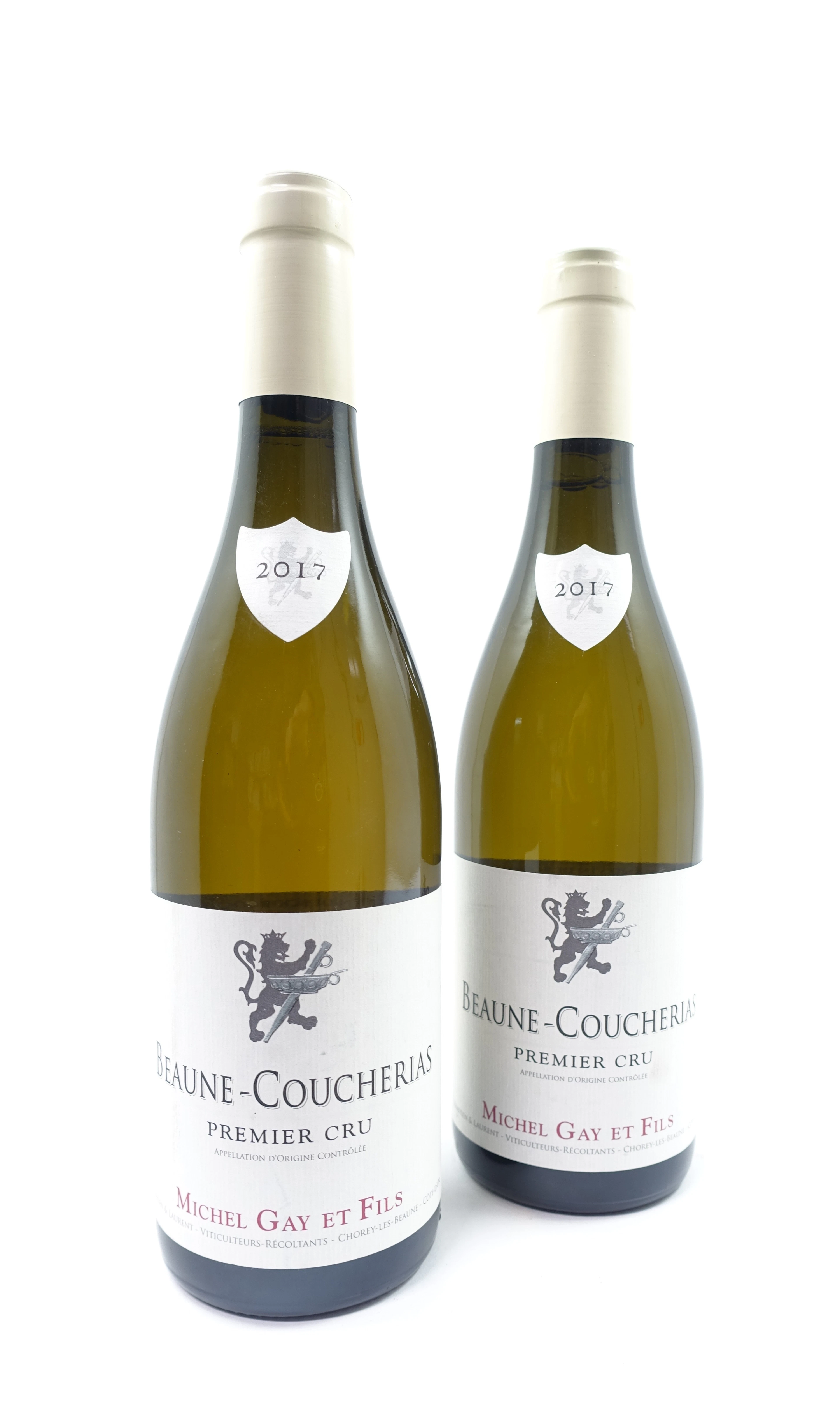 2 bts BEAUNE 2017 (blanc) 1er cru Coucherias. Michel Gay et fils