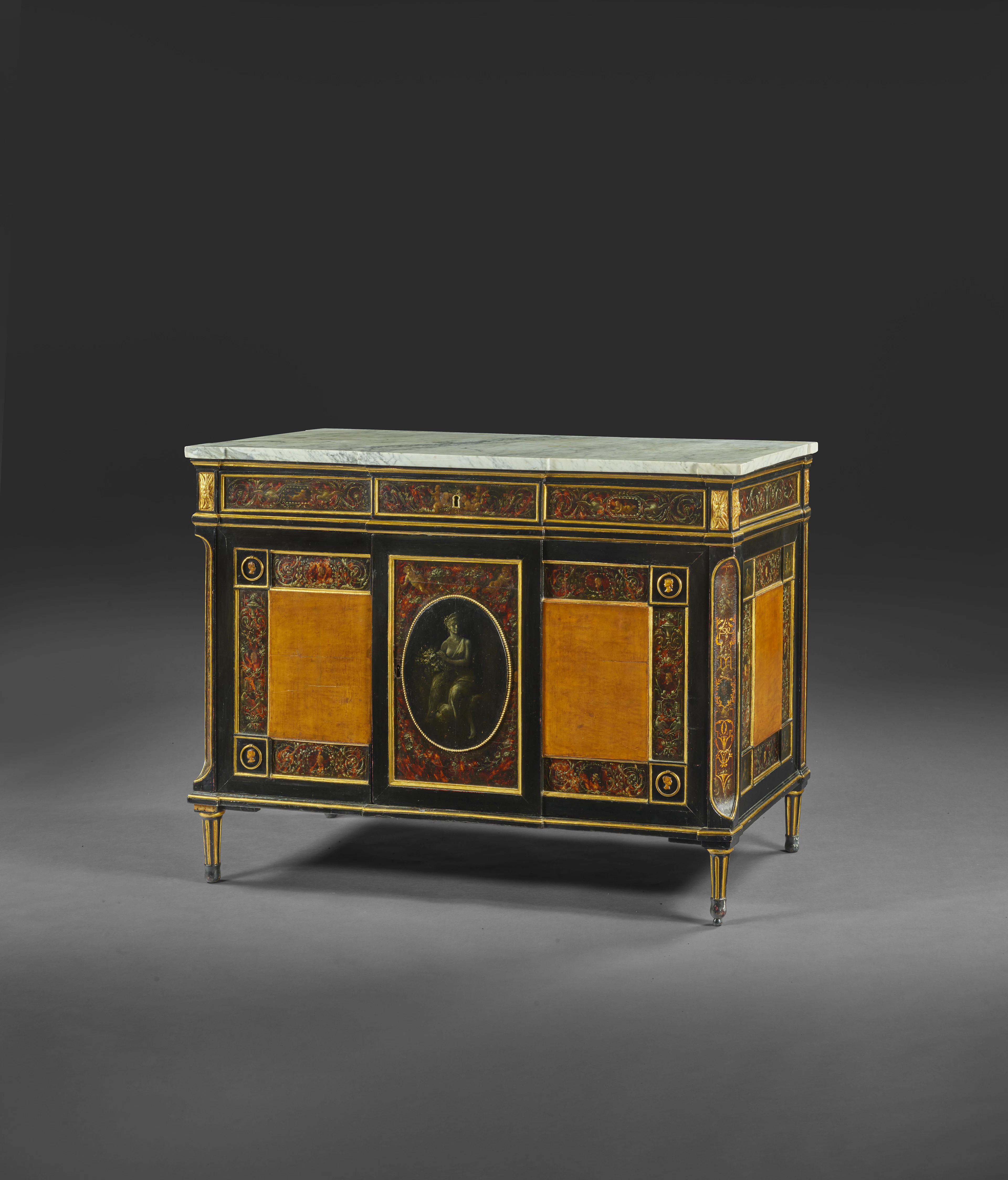 COMMODE À VANTAUX ALLEMANDE DE LA FIN DU XVIIIe SIÈCLE, BRUNSWICK OU BERLIN