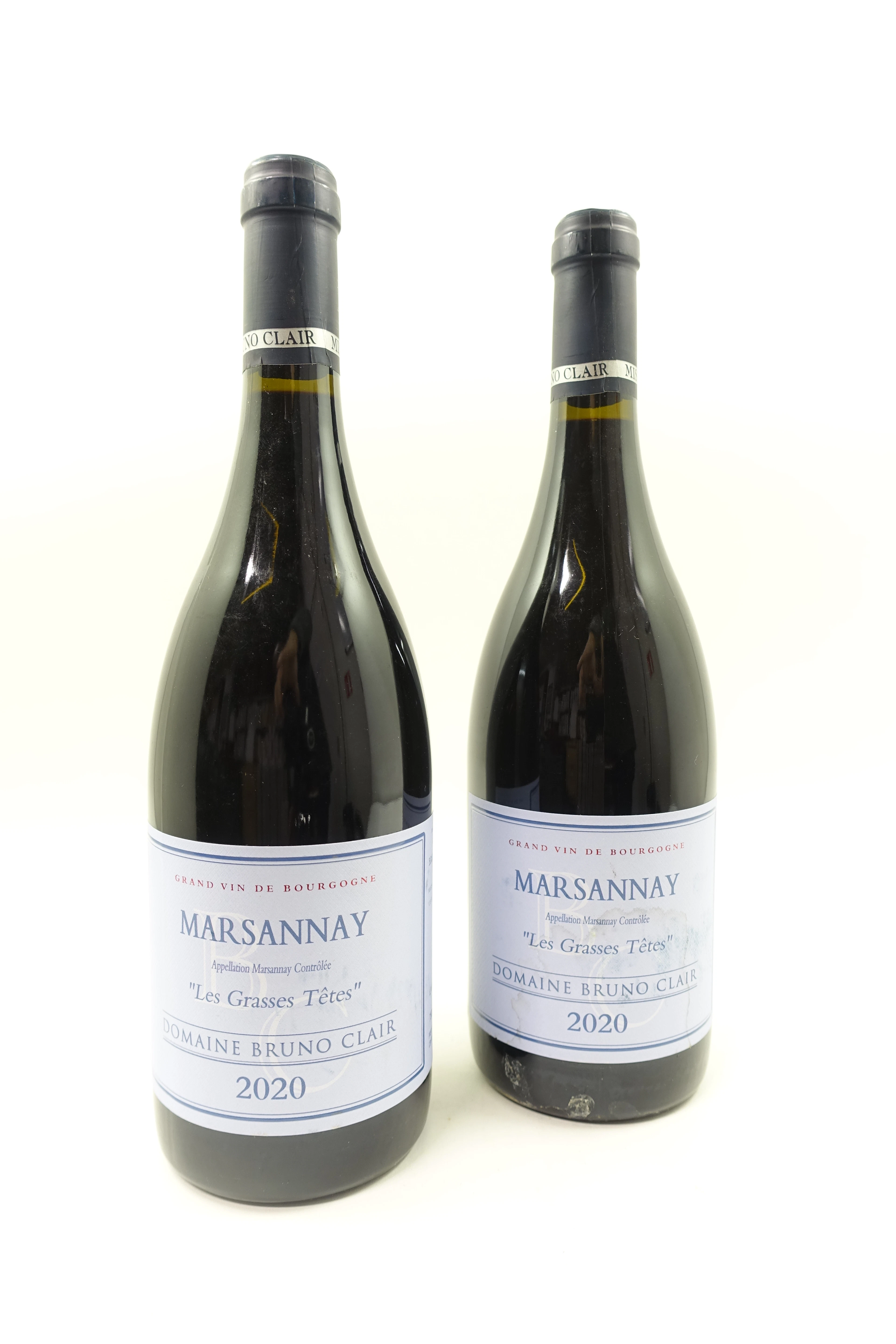 2 bts MARSANNAY 2020 (rouge) Les Grasses Têtes. Domaine Bruno Clair
