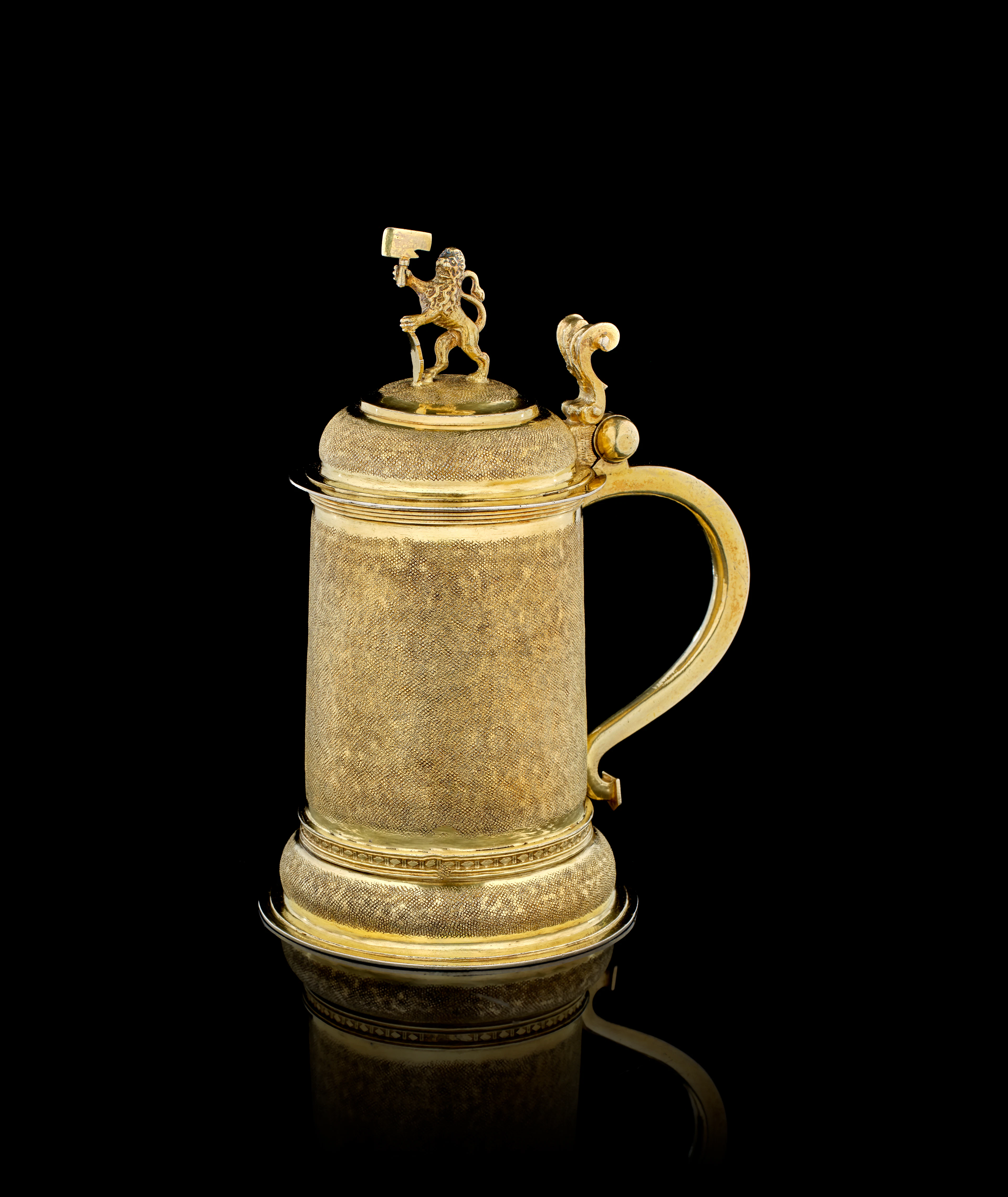 A Swiss silver-gilt snakeskin covered tankard, Hans Conrad Boller
