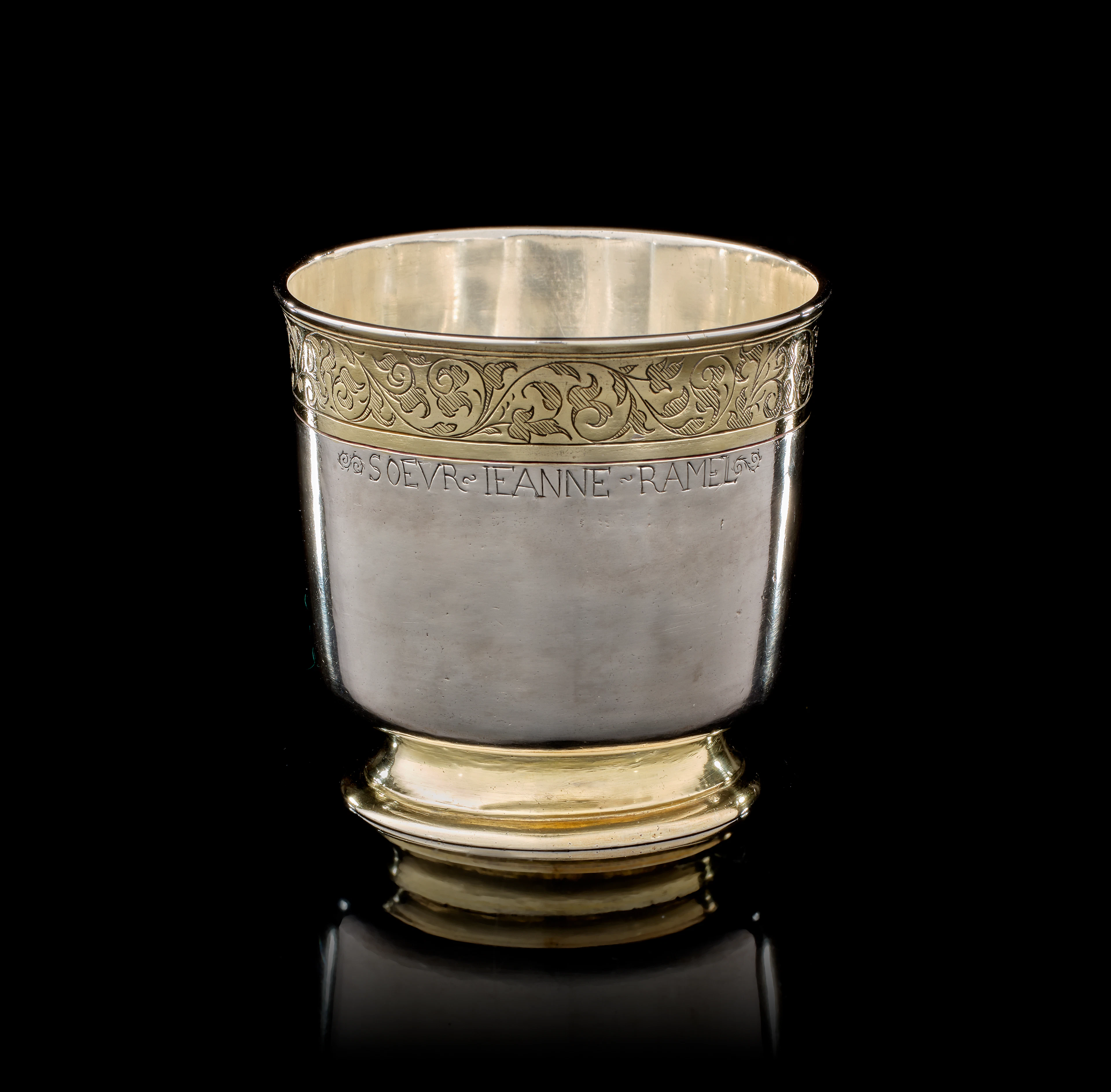 A Swiss parce-gilt silver cup, Simon Perret, Fribourg, 1557-1598