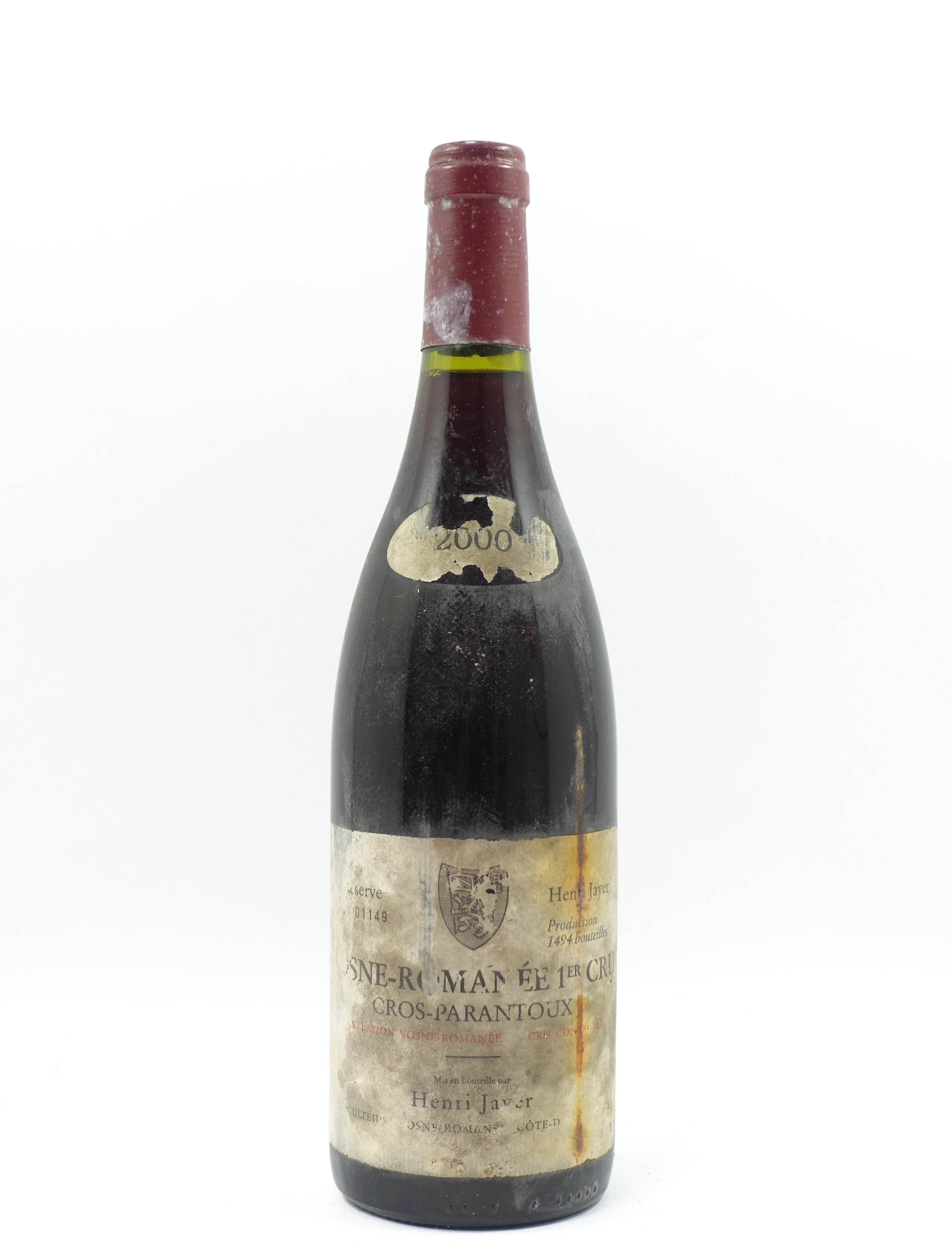 1 bt VOSNE ROMANEE 2000 1er cru Cros Parentoux. Henri Jayer