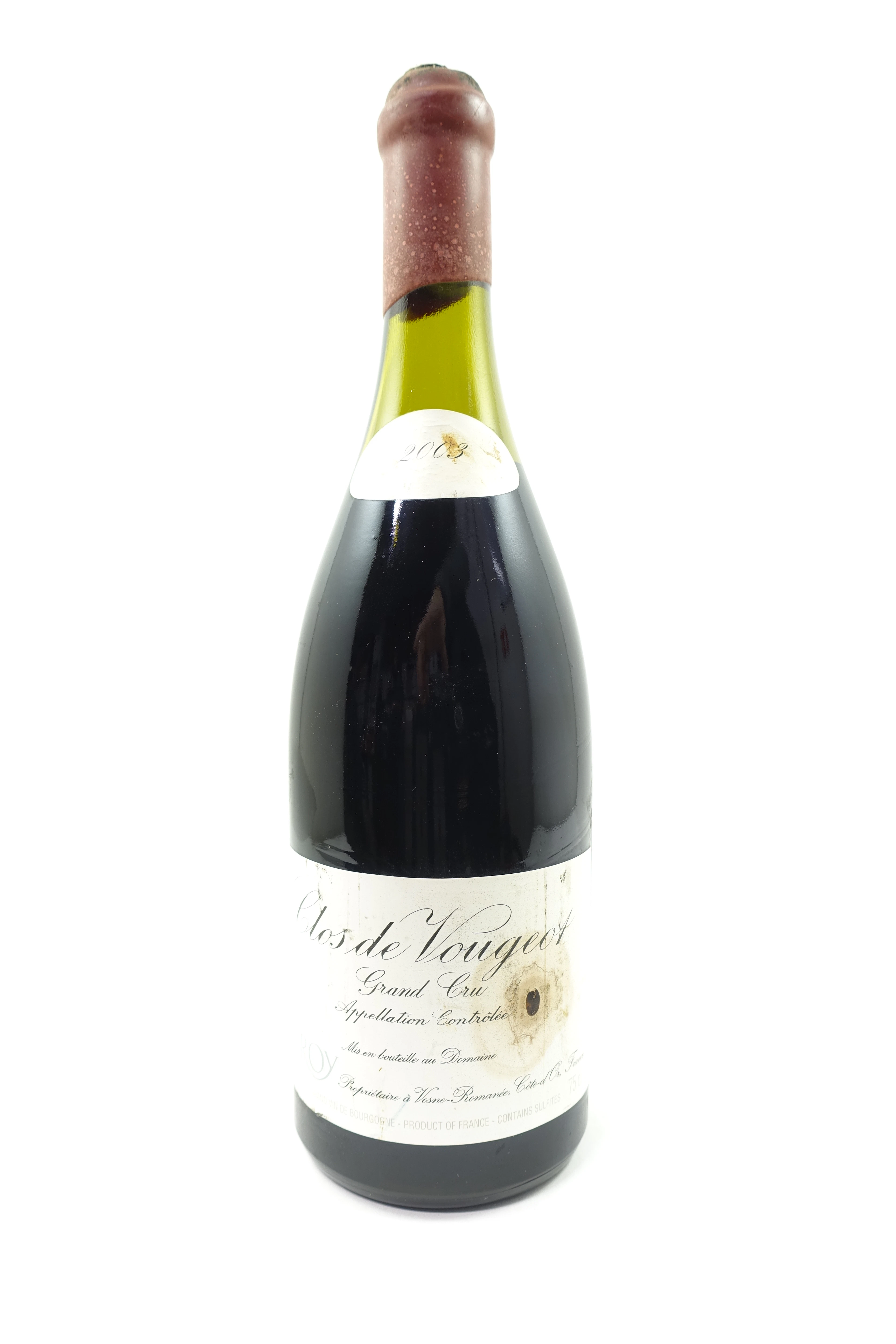 1 bt CLOS DE VOUGEOT 2003 Grand Cru. Domaine Leroy