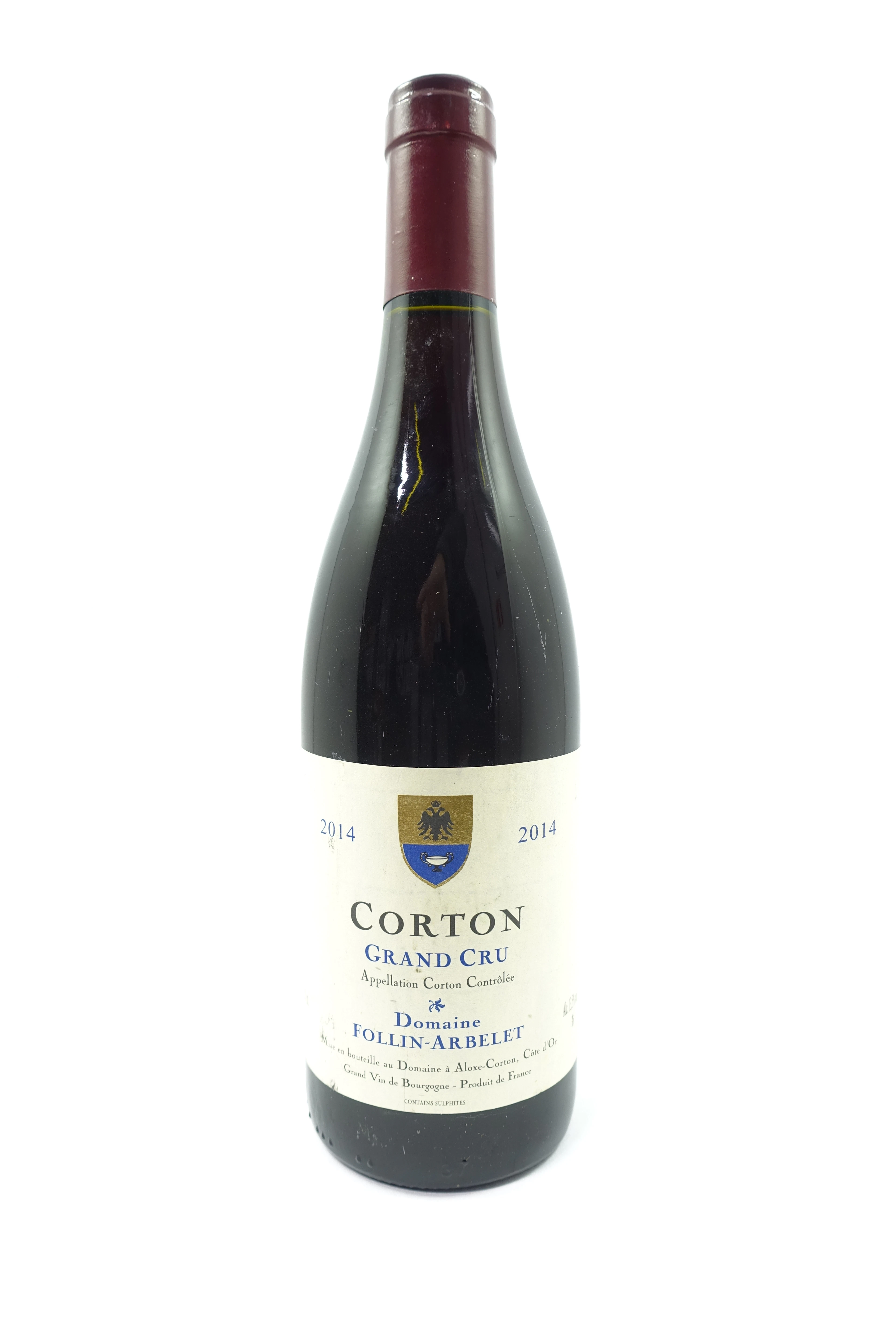 1 bt CORTON 2014 Grand Cru. Domaine Follin-Arbelet
