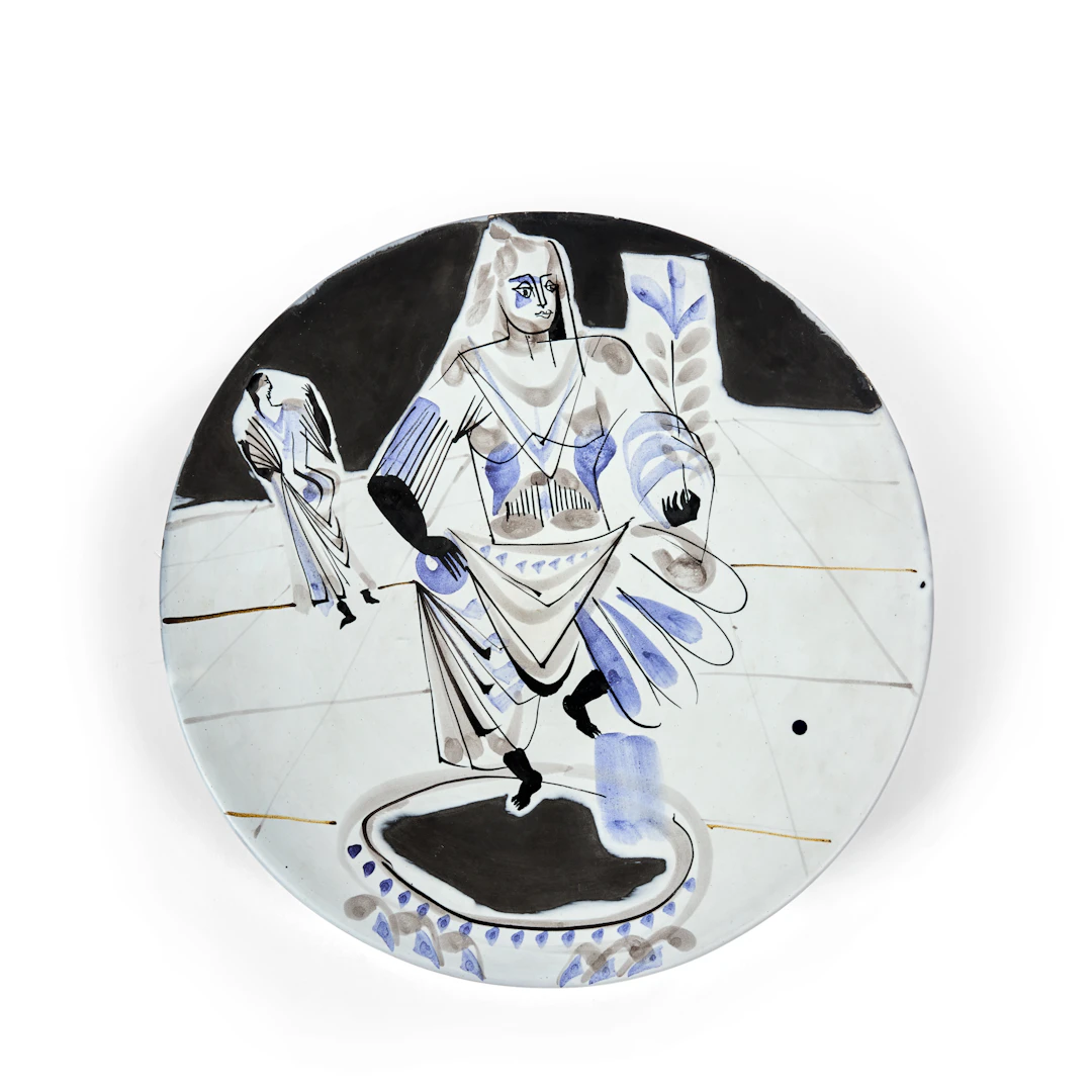 Roger CAPRON (Français - 1922-2006) Plat - 1955