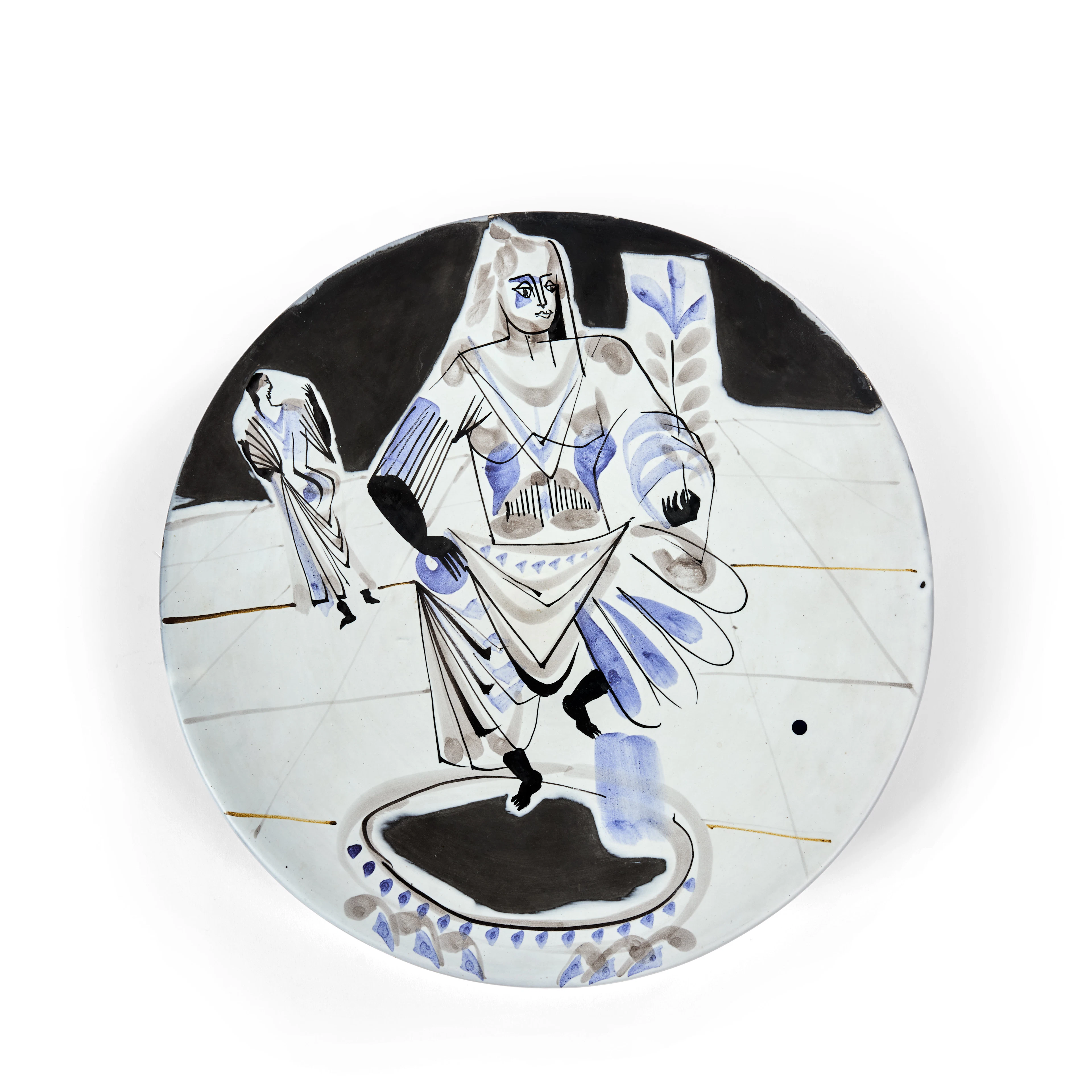 Roger CAPRON (Français - 1922-2006) Plat - 1955
