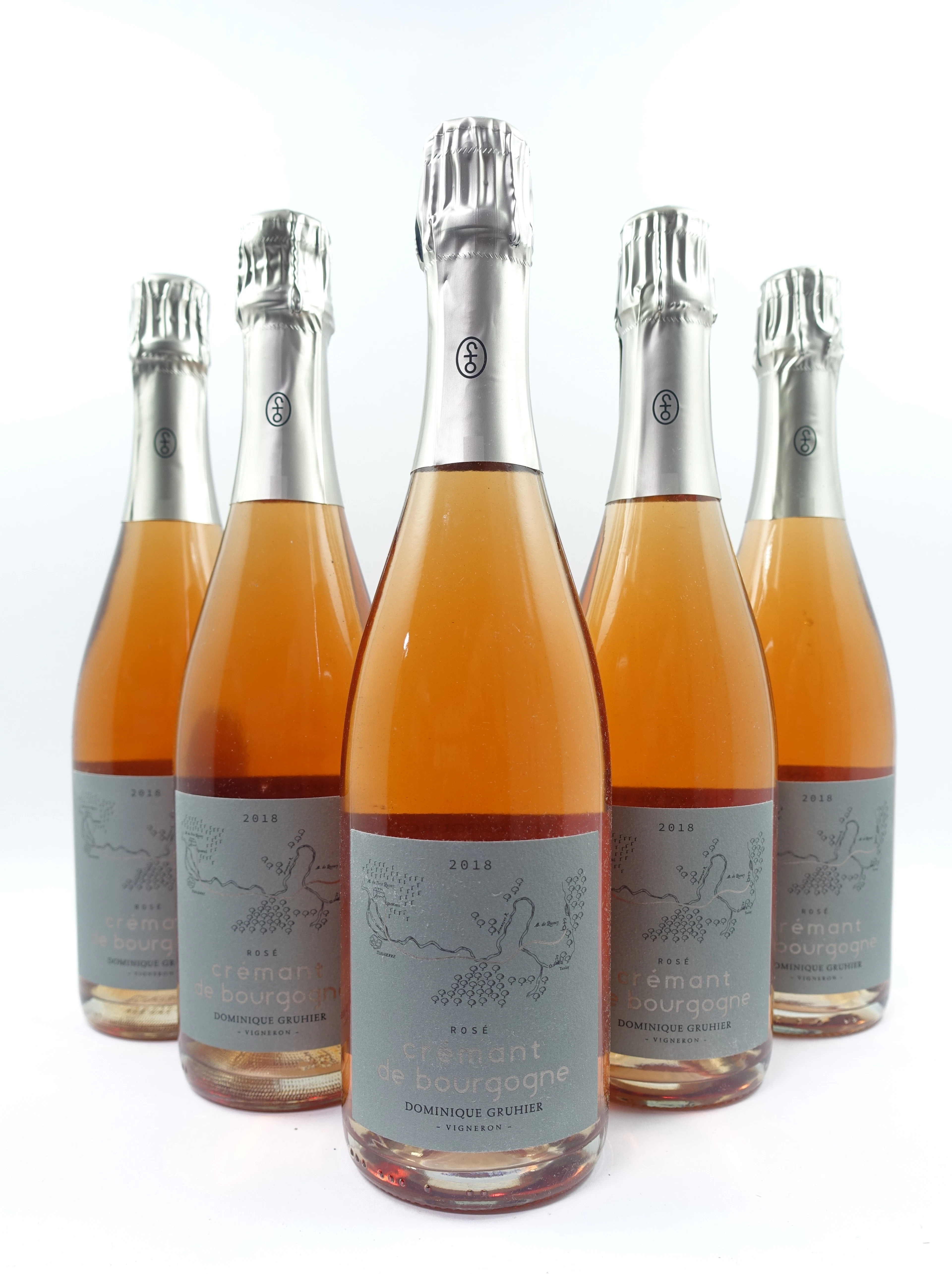 5 bts CREMANT DE BOURGOGNE 2018 Rosé Extra Brut. Dominique Gruhier