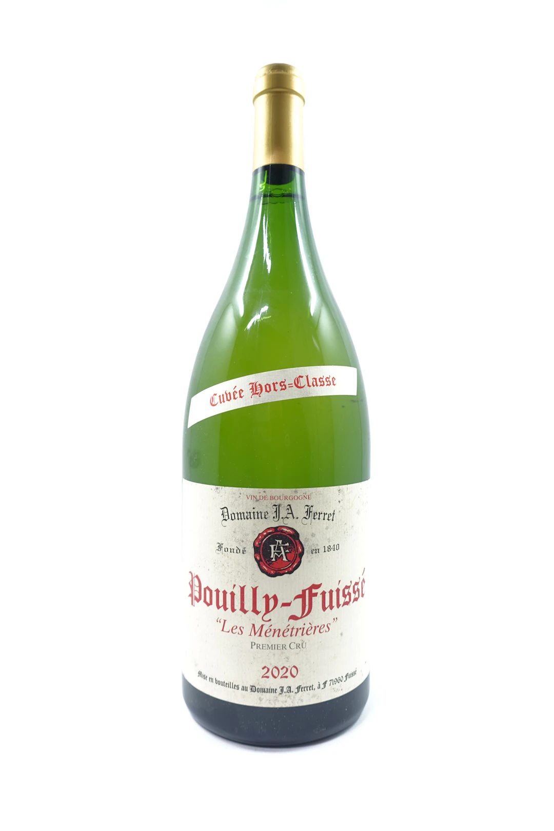 1 mag POUILLY FUISSE 2020 1er cru les Ménétrières. Cuvée Hors Classe.