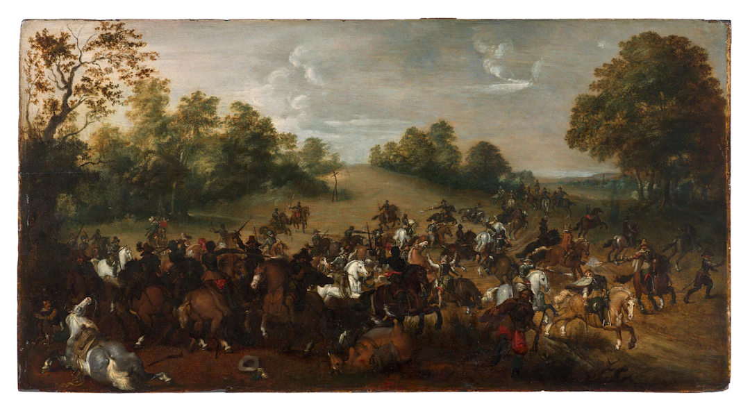 Sebastiaen VRANCX Anvers, 1573-1647 Choc de cavalerie