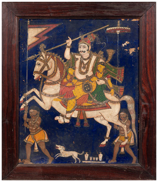 A Large Tanjore Icon of Madurai Veeran
