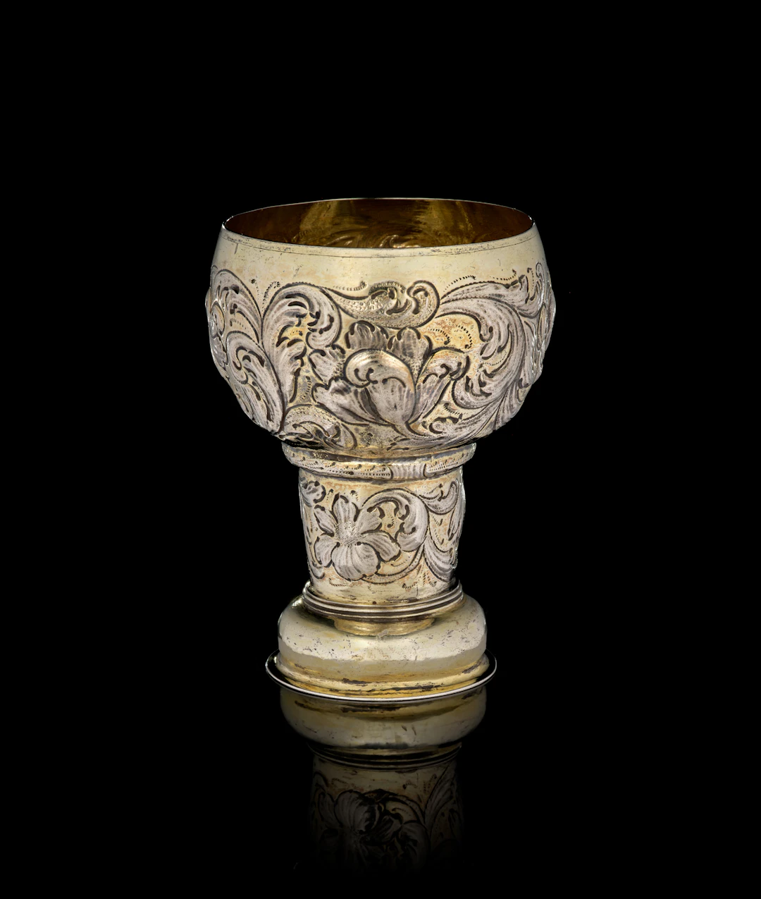 A German parcel-gilt silver römer beaker, Reinhold Rühl, Nuremberg, 1674-1681
