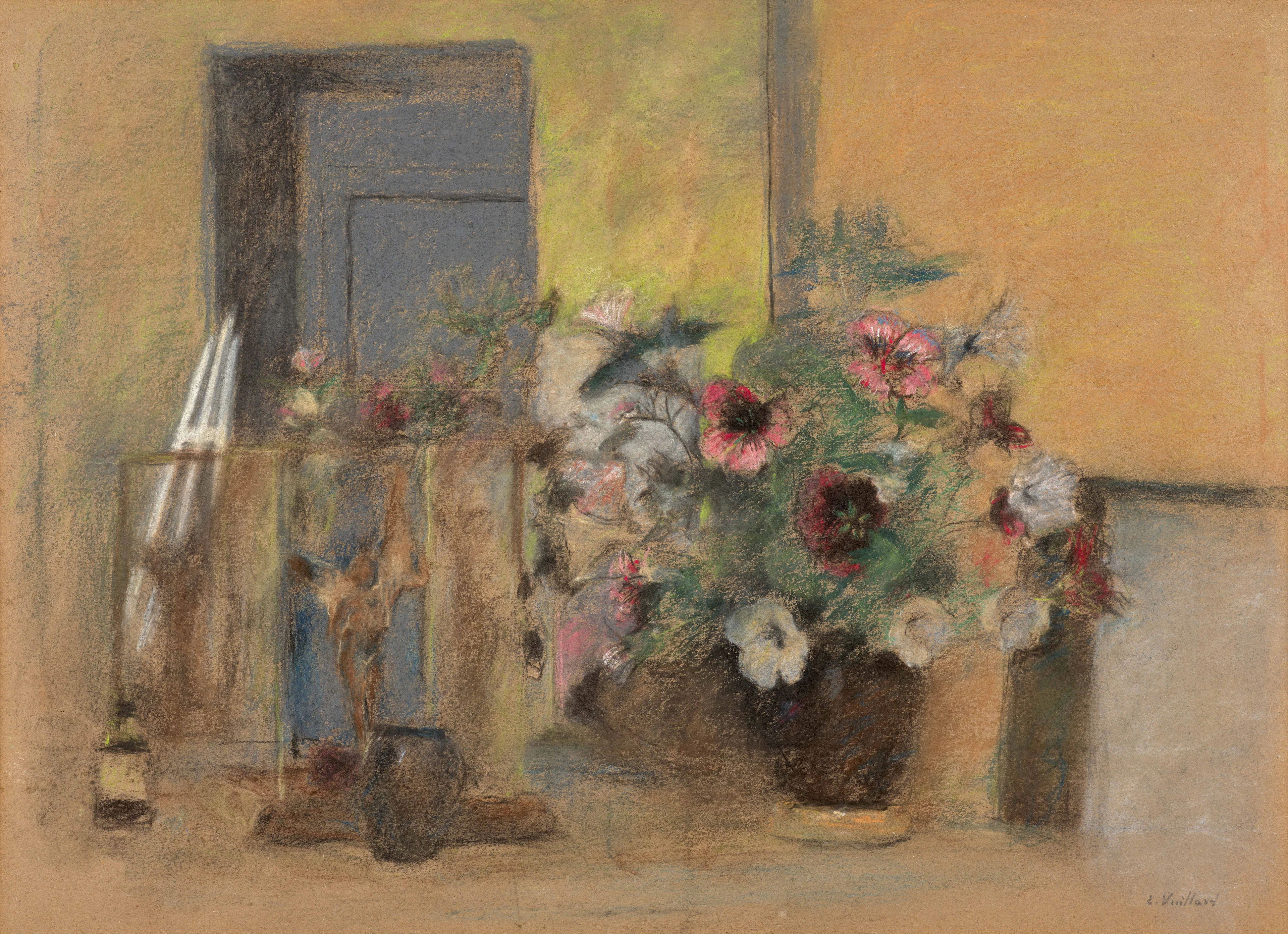 Bouquet d'anémones sur la cheminée - circa 1932-1935