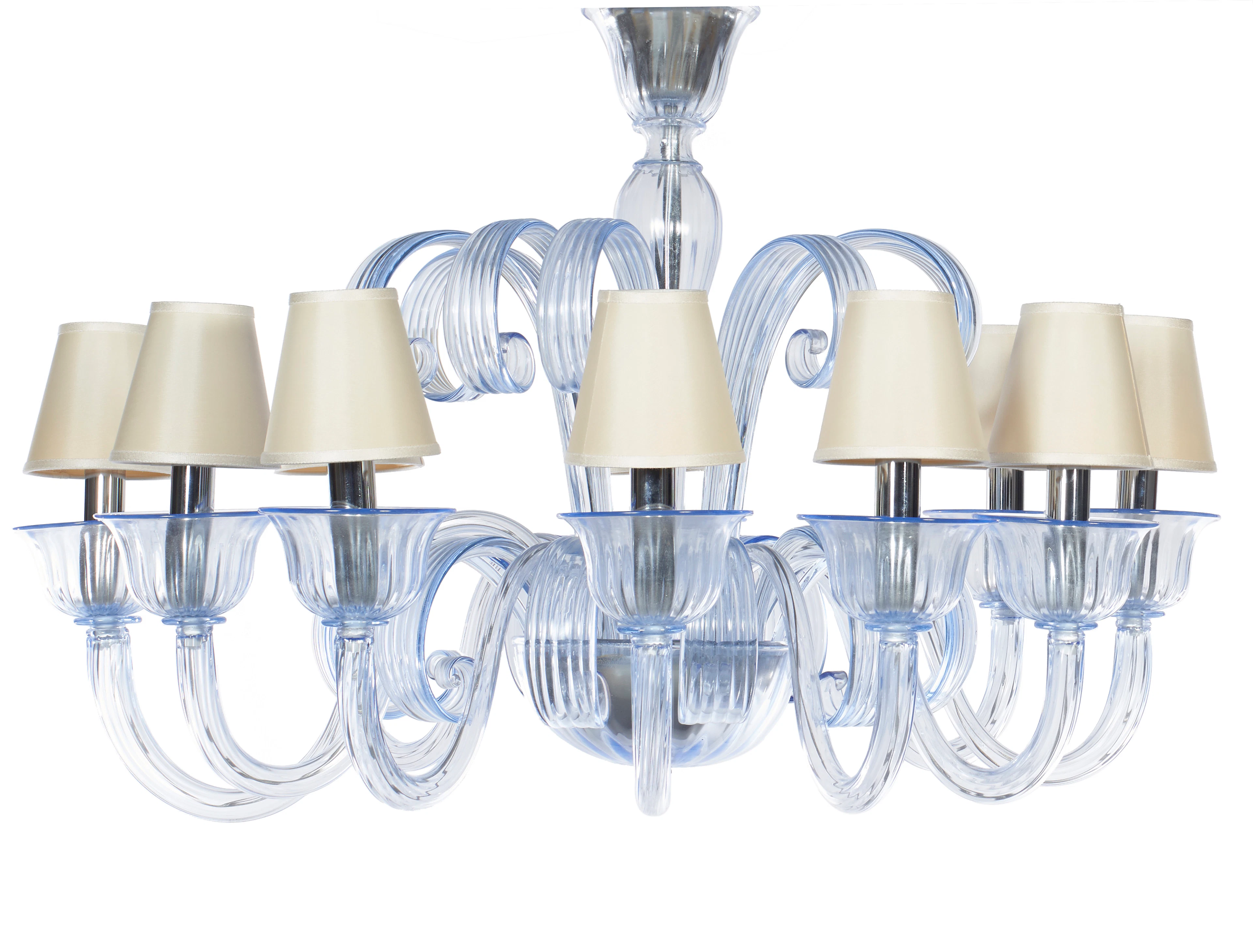 - Lustre en verre de Murano teinté bleu