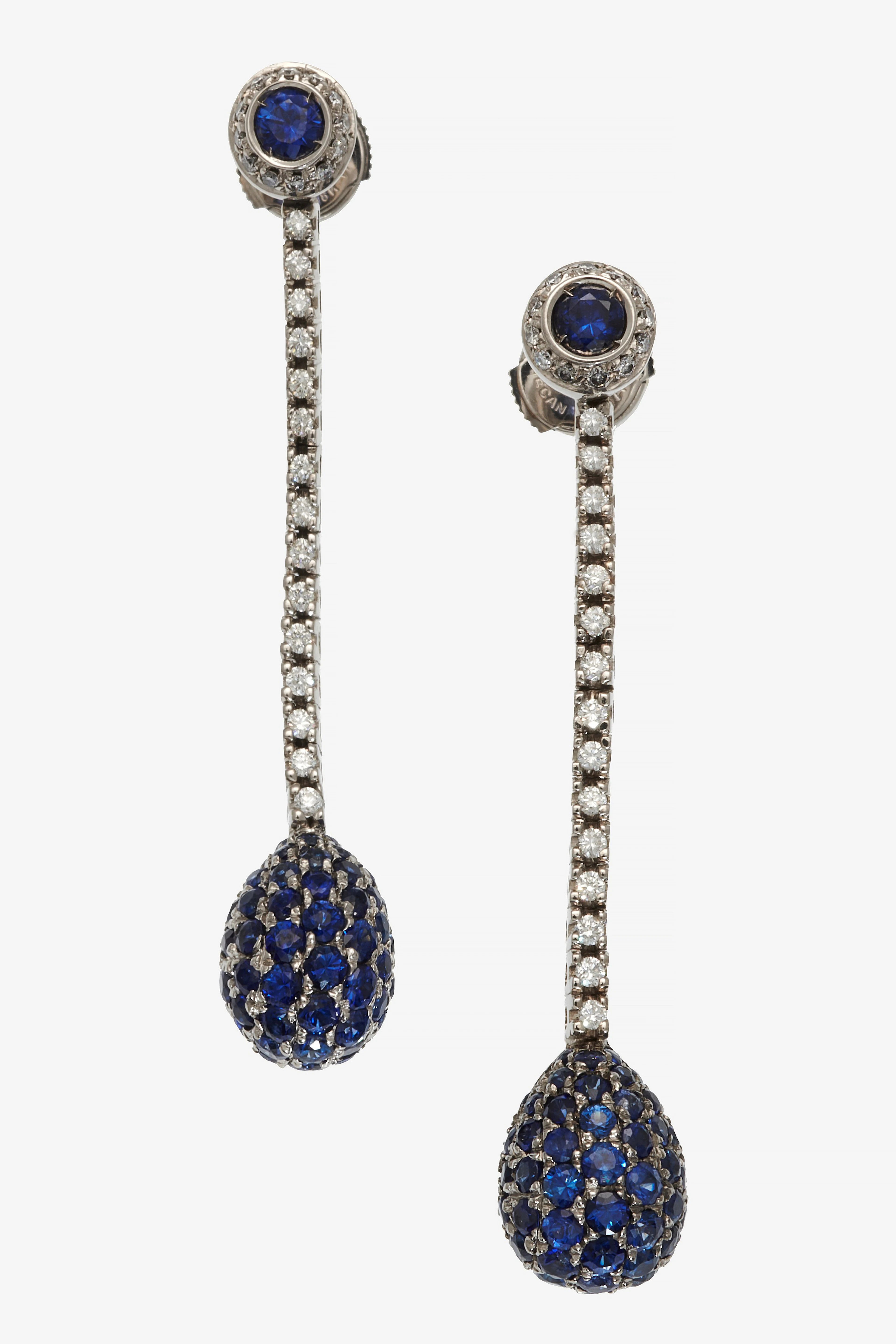 Attribué à CHRISTOFFEL Paire de pendants d'oreilles