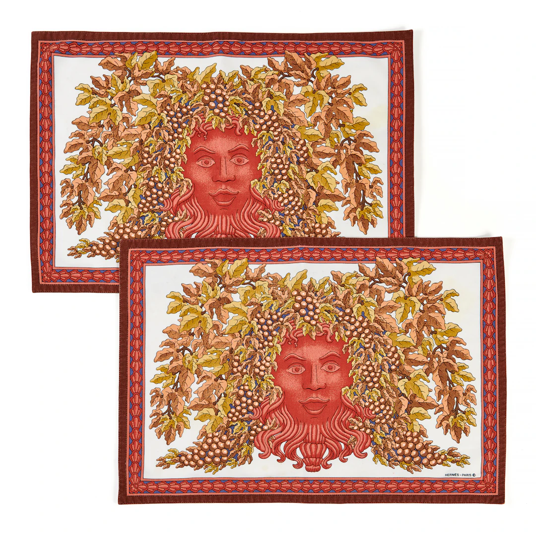 HERMÈS MASCARON BACCHIQUE ET PAMPRES DE VIGNE Placemats