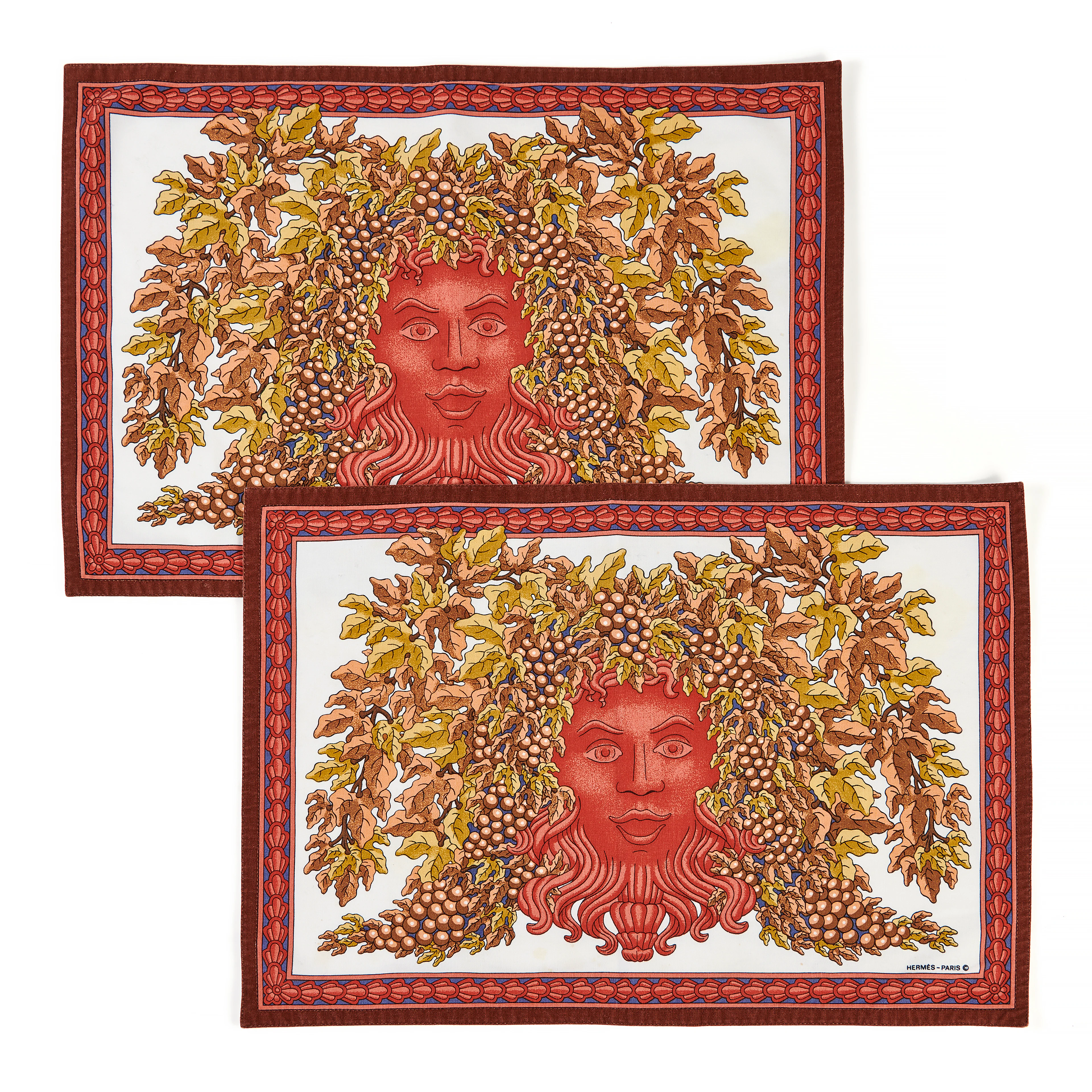 HERMÈS MASCARON BACCHIQUE ET PAMPRES DE VIGNE Placemats
