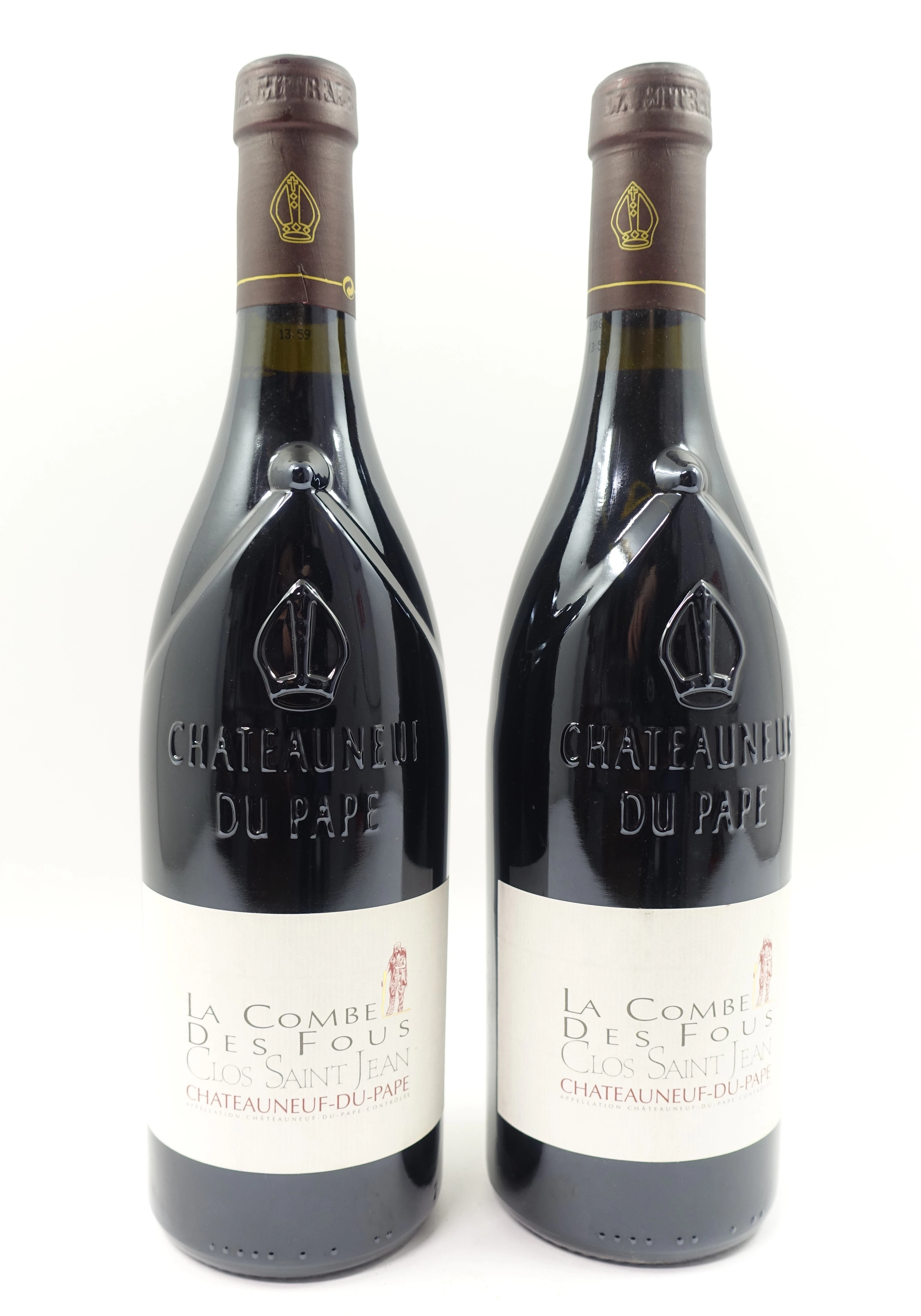 6 bts CHATEAUNEUF DU PAPE 2012 La Combe des Fous. Clos Saint Jean