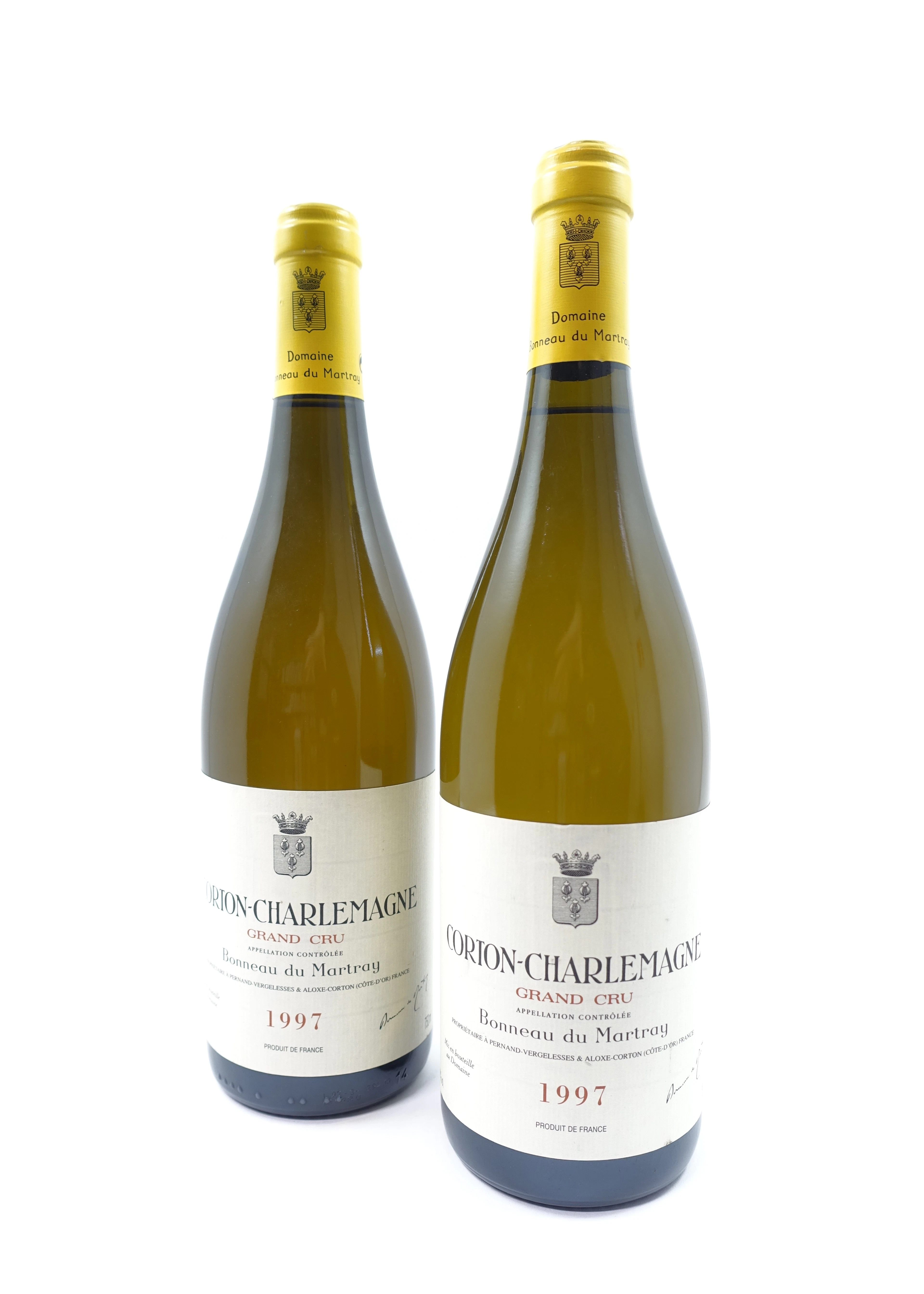 2 bts CORTON CHARLEMAGNE 1997 Grand Cru. Bonneau du Martray