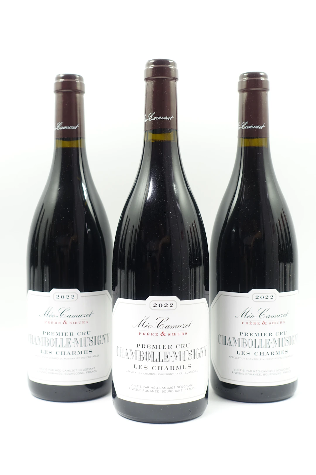 3 bts CHAMBOLLE MUSIGNY 2022 1er Cru Les Charmes. Méo Camuzet Frère & Sœurs