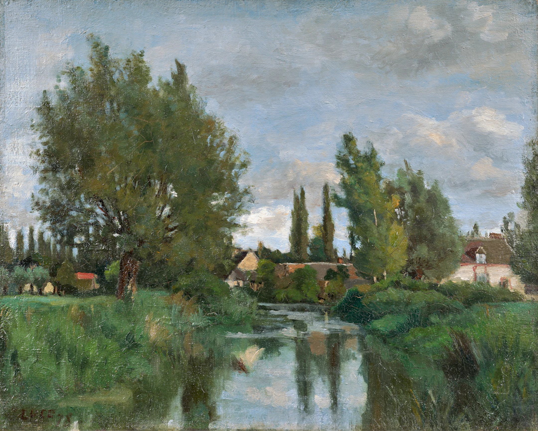Maximilien LUCE Paris, 1858 – 1941 Village au bord d’une rivière