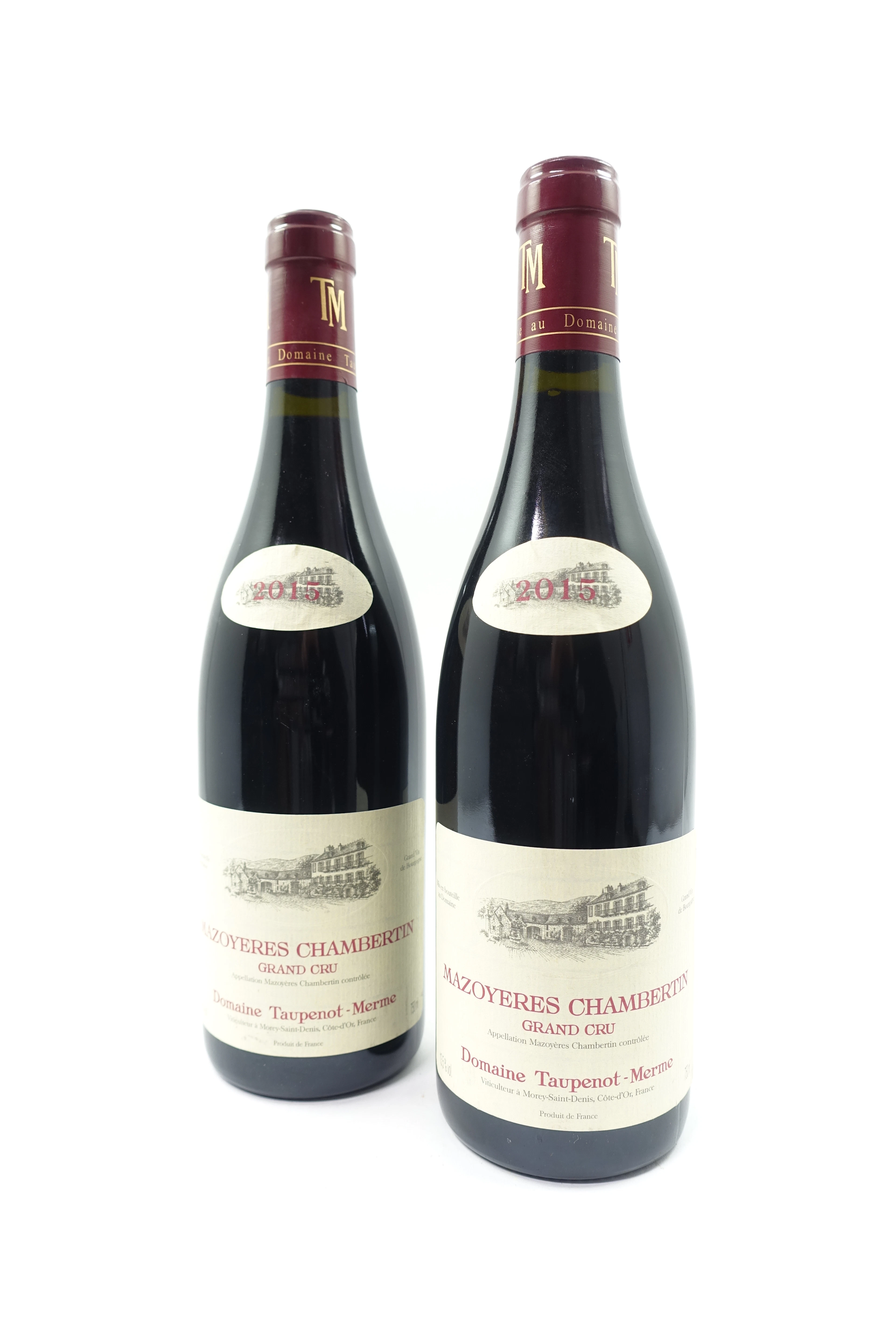 2 bts MAZOYERES CHAMBERTIN 2015 Grand Cru. Domaine Taupenot-Merme