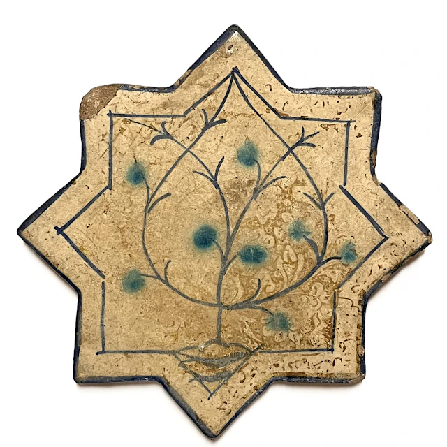CARREAU ETOILE Iran, Kashan , XIIIe siècle
