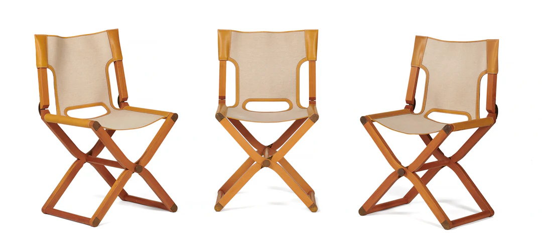 HERMÈS Lot of three PIPPA folding chairs