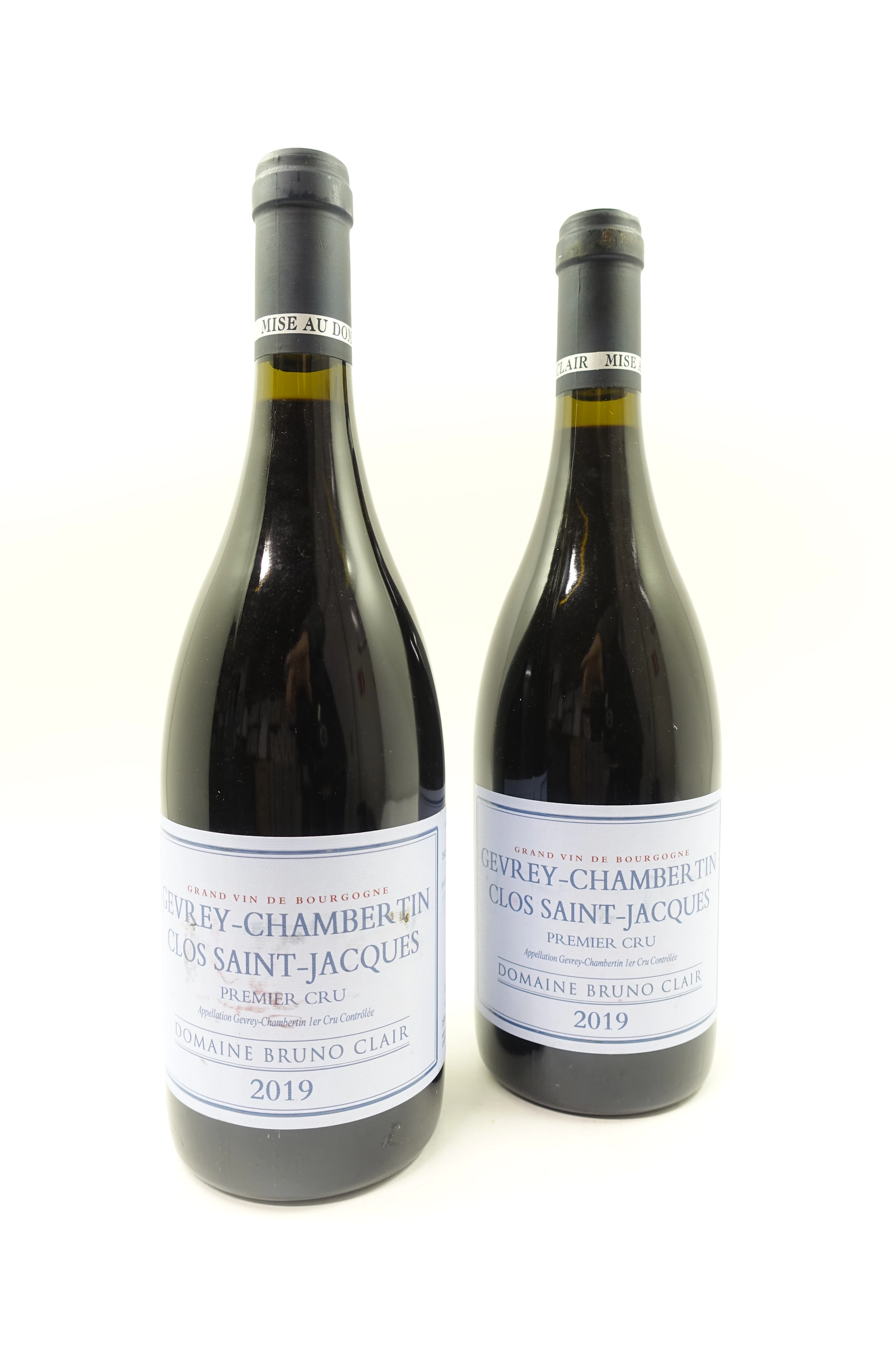 2 bts GEVREY CHAMBERTIN 2019 1er Cru Clos Saint Jacques. Domaine Bruno Clair