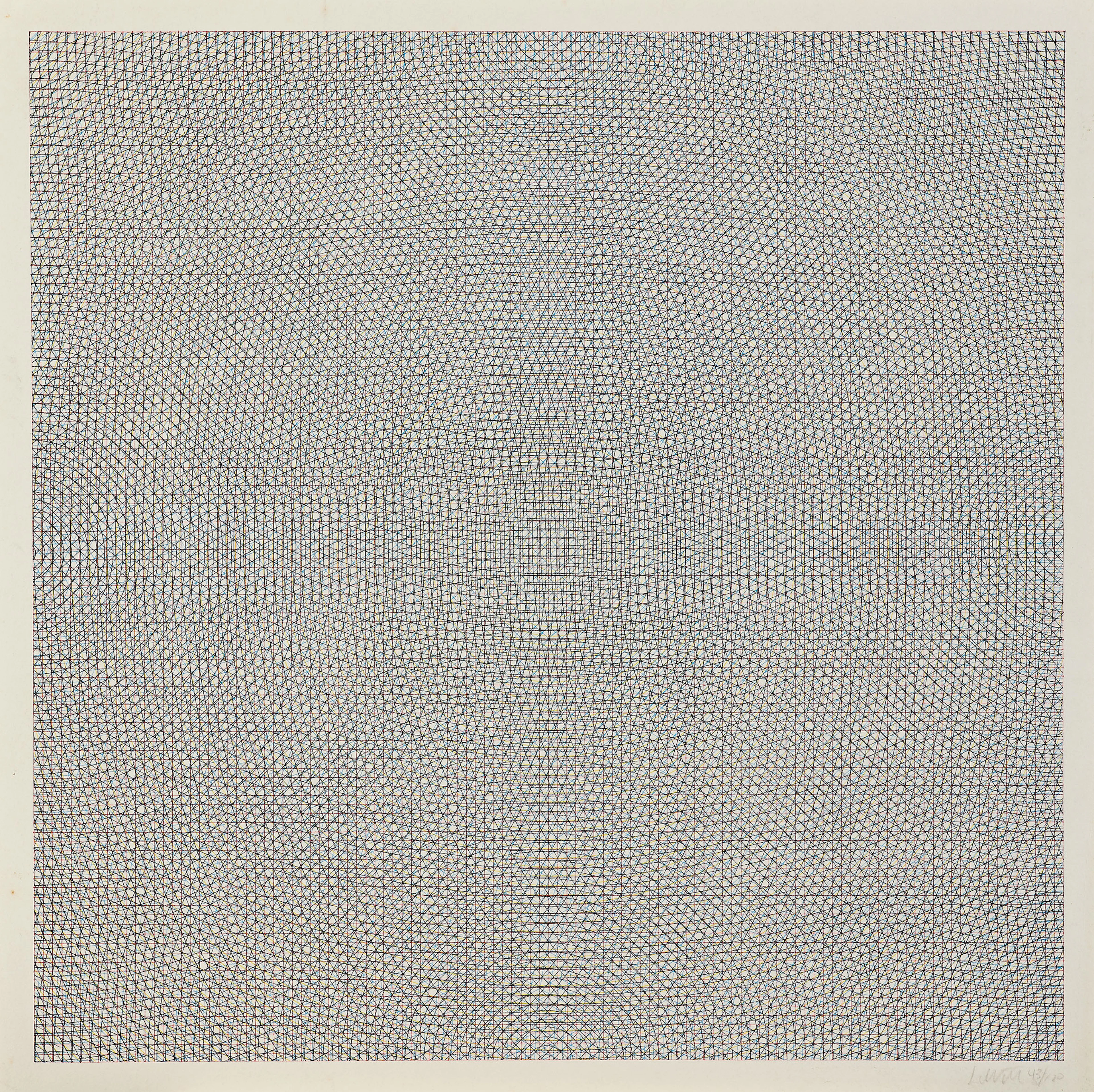 Sol LEWITT 1928-2007 Yellow Circles, Red Grids, Black Arcs from Four