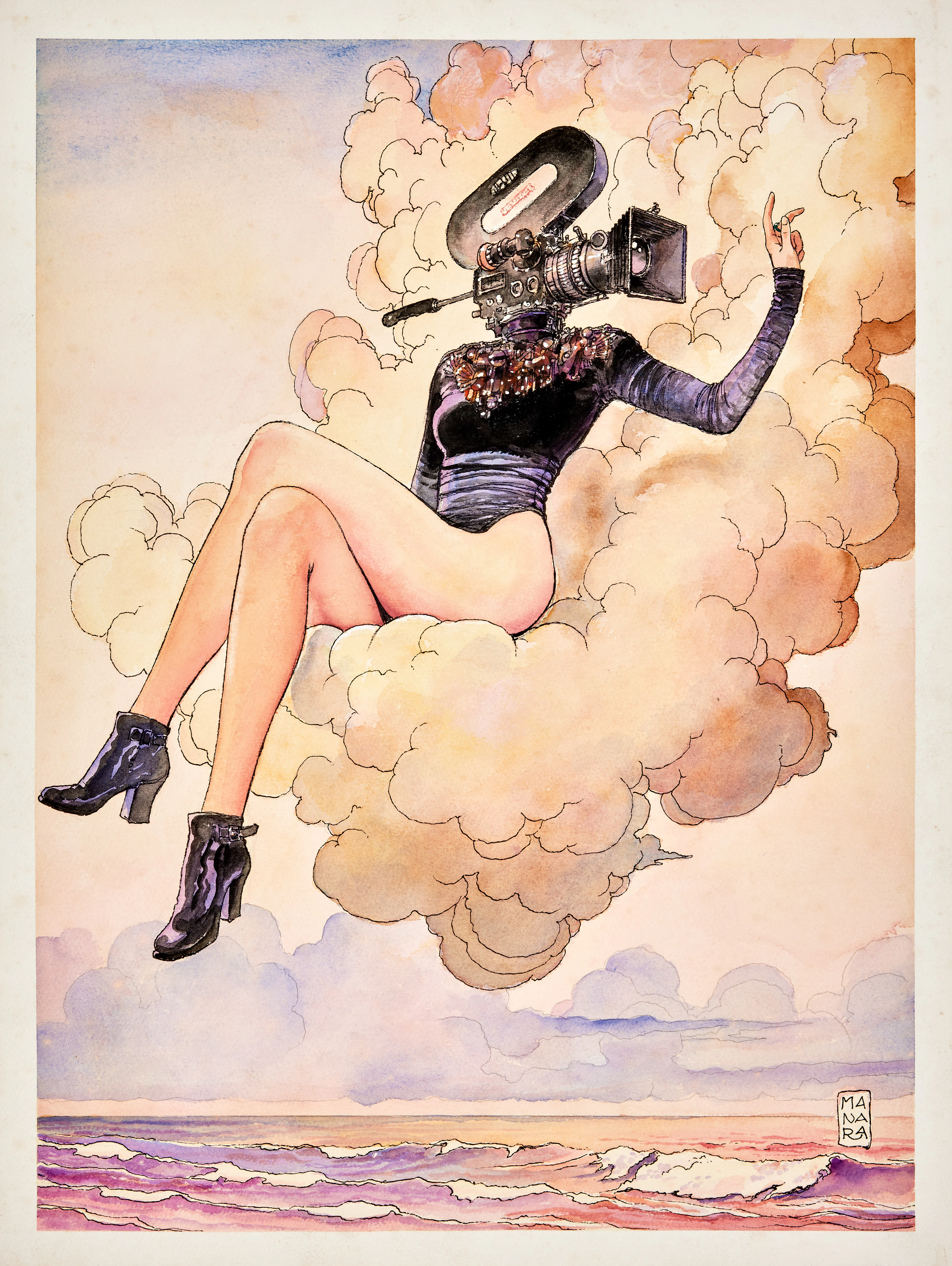 Milo MANARA Né en 1945 Femme-caméra