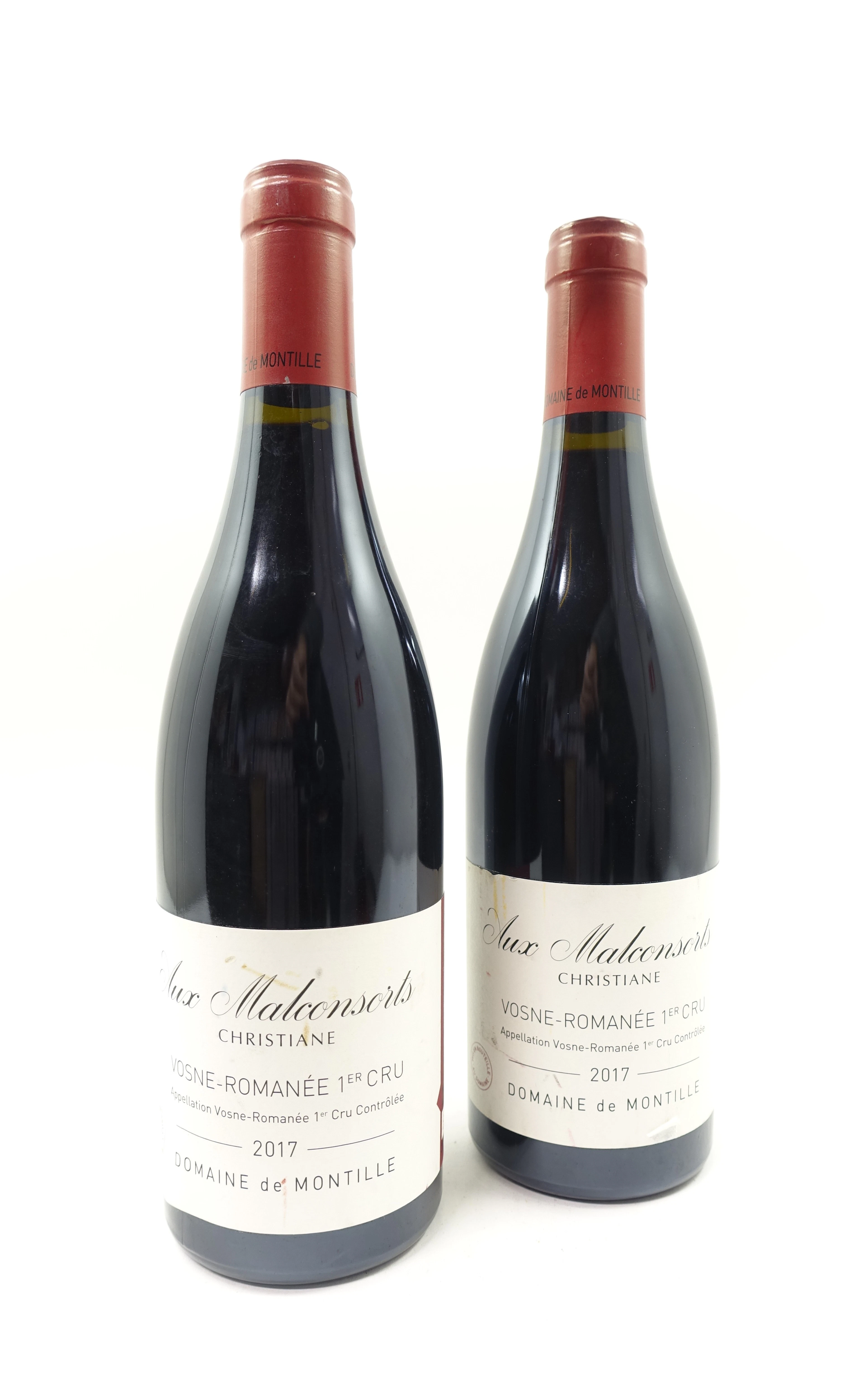 2 bts VOSNE ROMANEE 2017 1er Cru Aux Malconsorts Christiane. Domaine