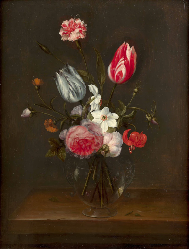 Frans YKENS Anvers, 1601 - Bruxelles, 1693 Bouquet de fleurs sur un entablement