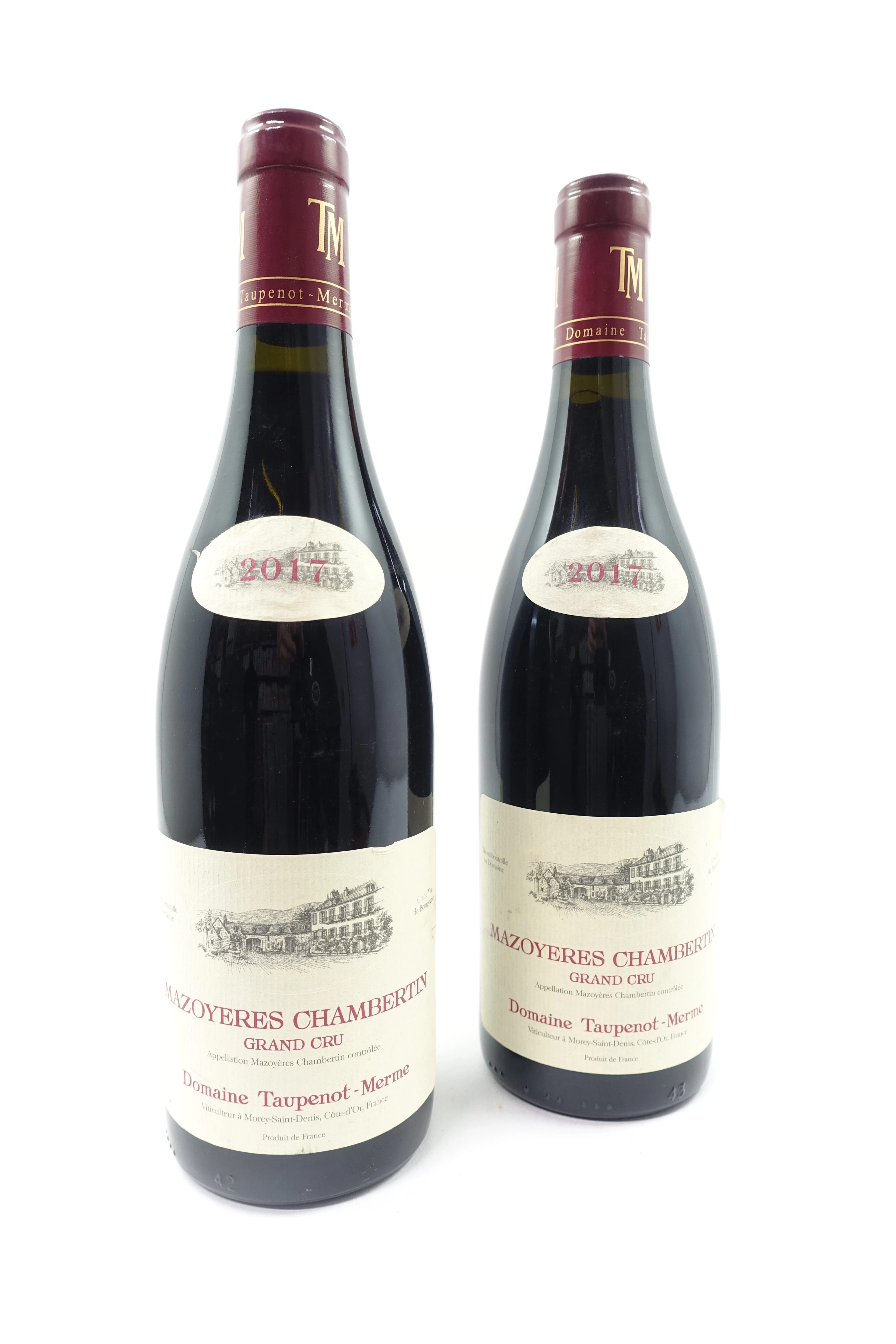 2 bts MAZOYERES CHAMBERTIN 2017 Grand Cru. Domaine Taupenot-Merme