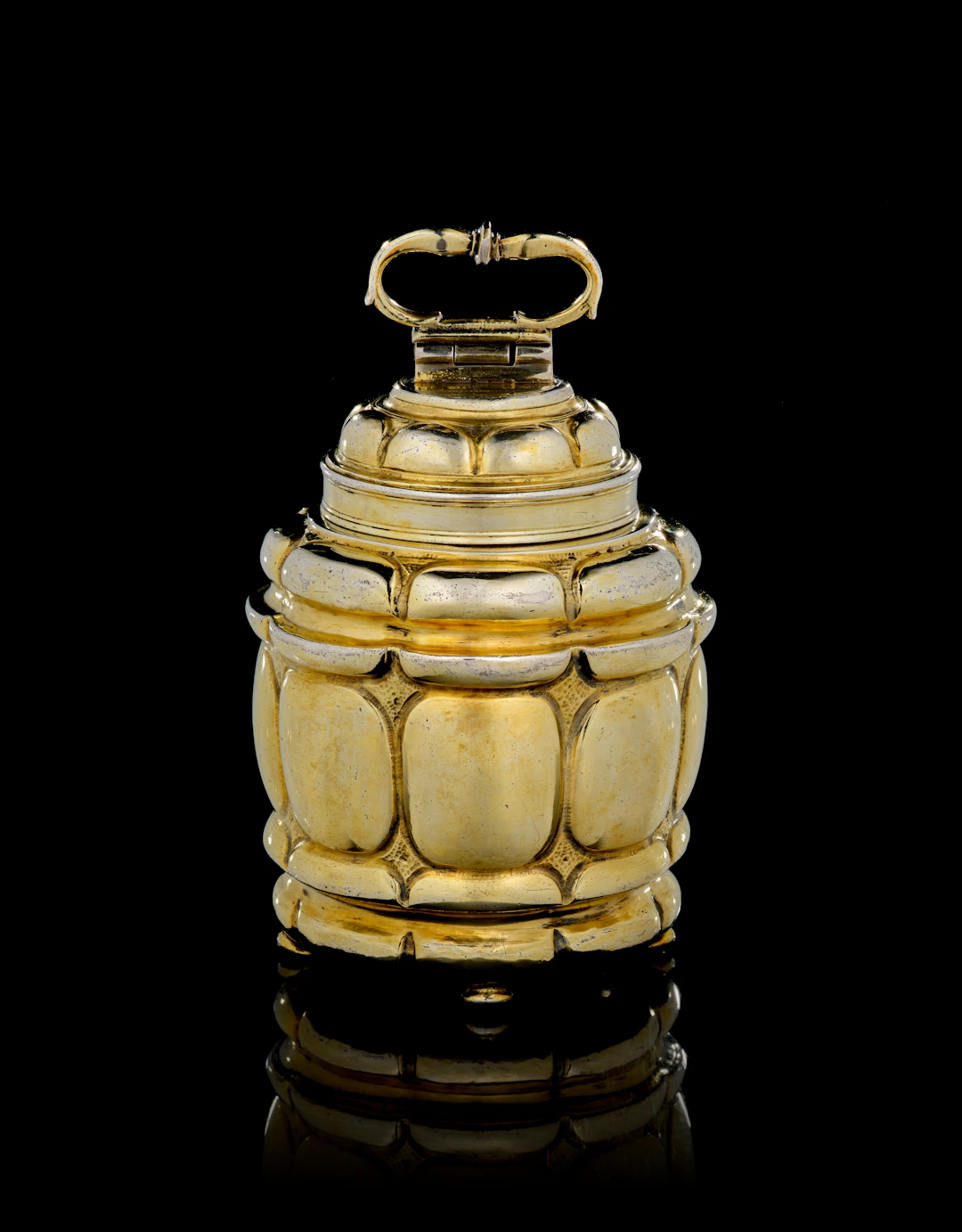 A German silver-gilt screw-top covered box, Marx II Schalle, Augsburg
