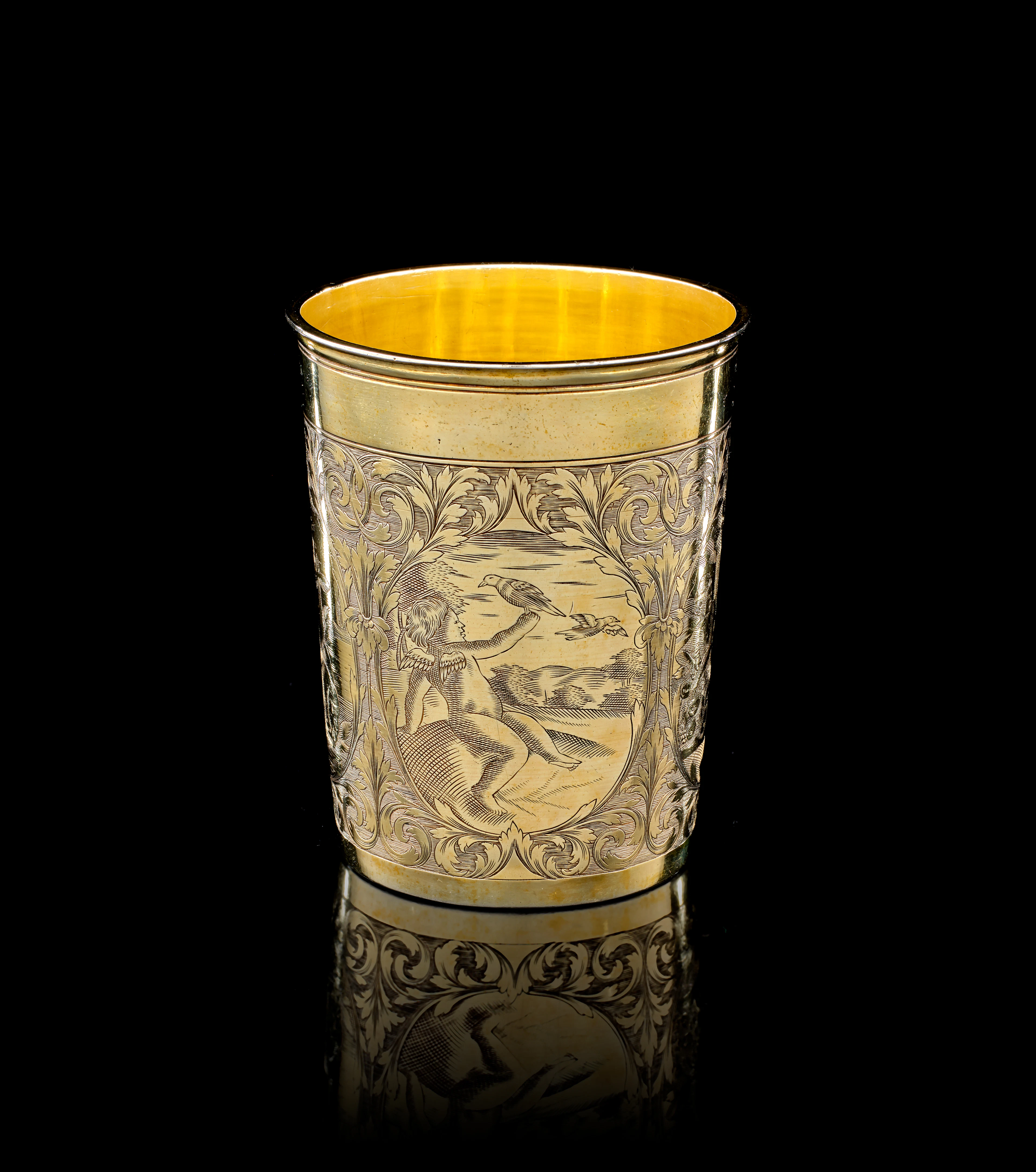A German silver-gilt beaker, Paul Solanier, Augsburg, 1697-1699