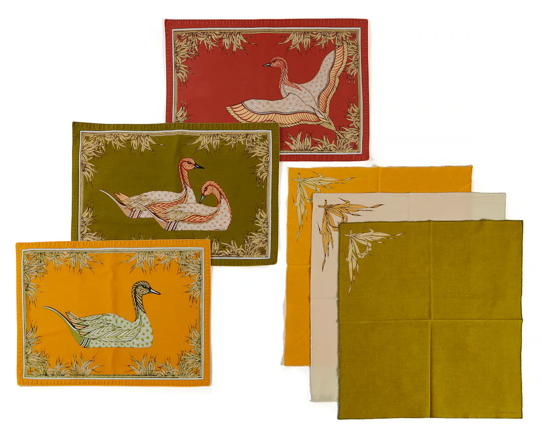 HERMÈS Placemats and napkins LA MARRE AUX CANARDS