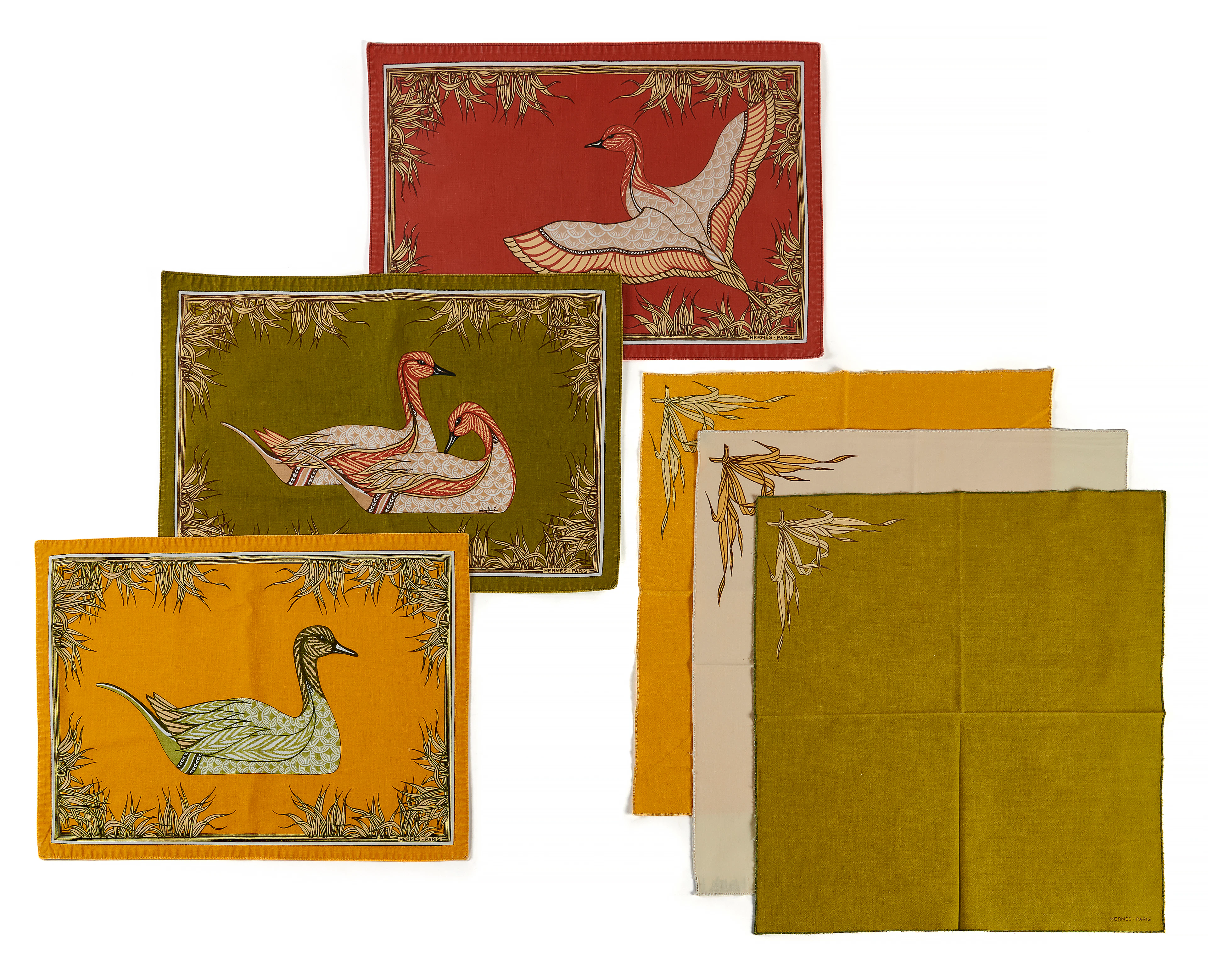 HERMÈS Placemats and napkins LA MARRE AUX CANARDS