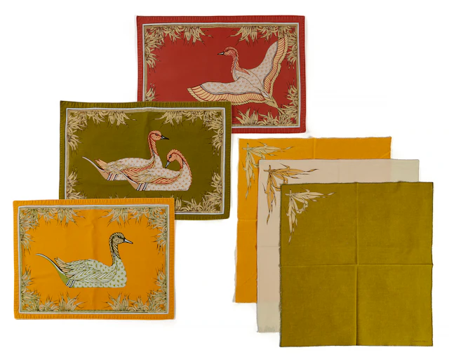 HERMÈS Placemats and napkins LA MARRE AUX CANARDS