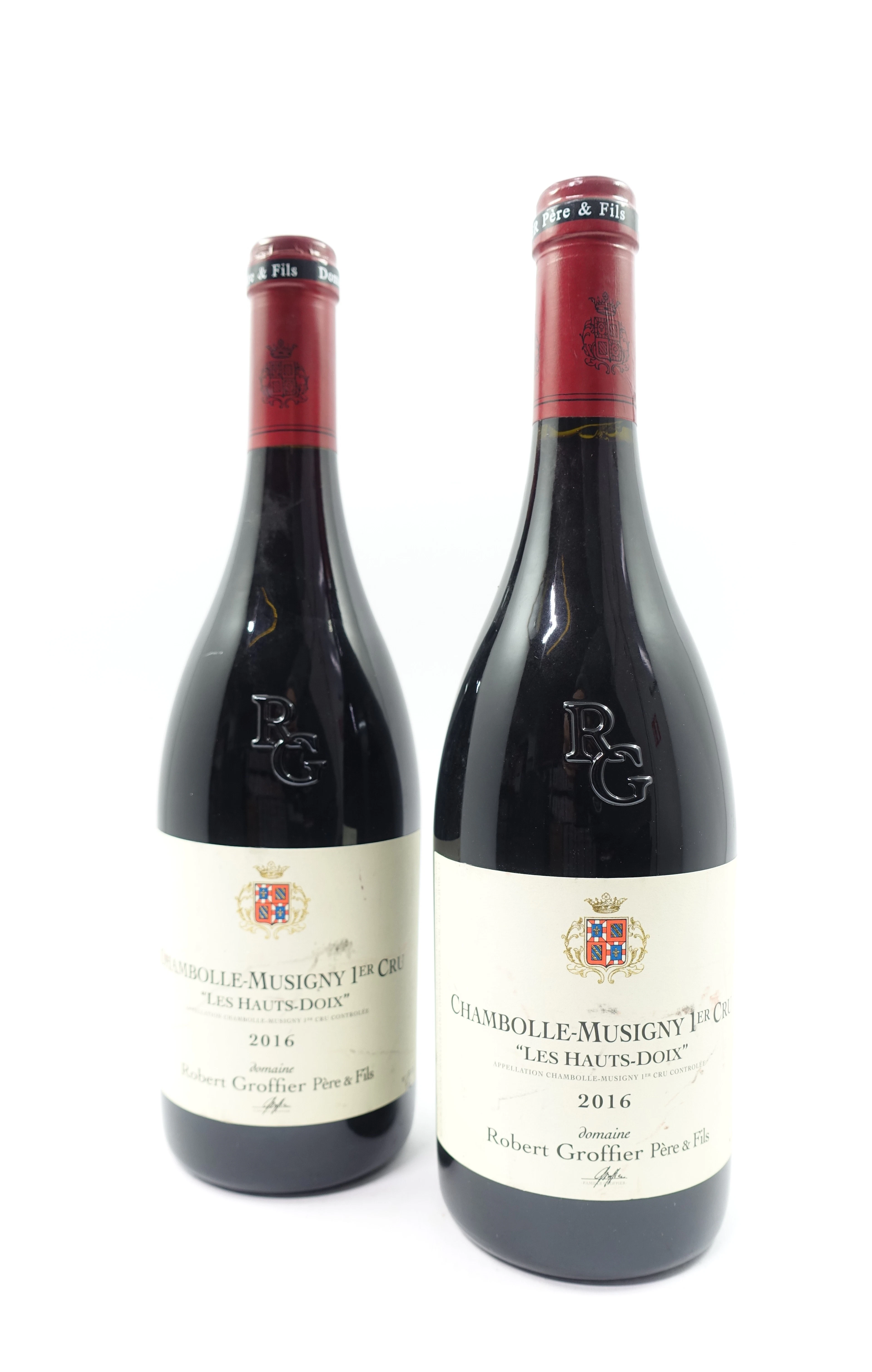 2 bts CHAMBOLLE MUSIGNY 2016 1er Cru Les Hauts Doix. Domaine Robert