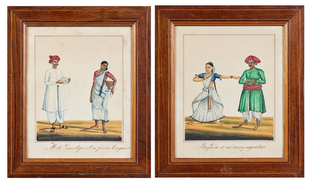 Two Tanjore Company School Paintings of Couples