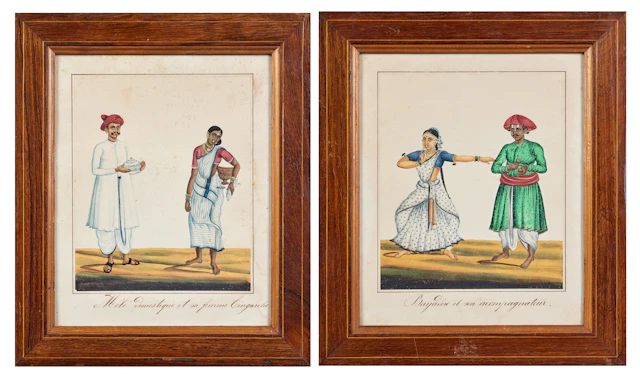 Two Tanjore Company School Paintings of Couples