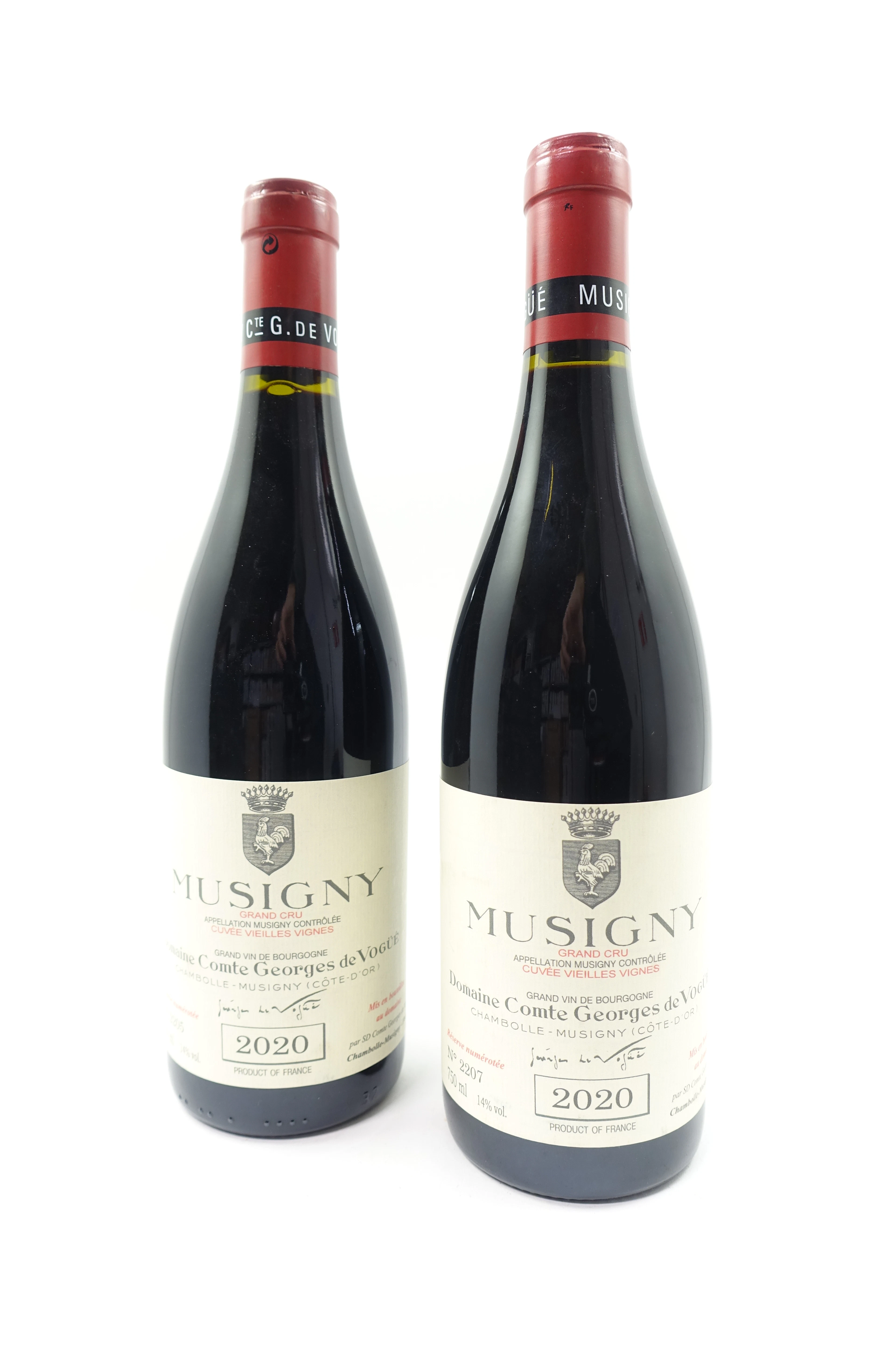 2 bts MUSIGNY 2020 Grand Cru. Domaine Comte Georges de Vogüe