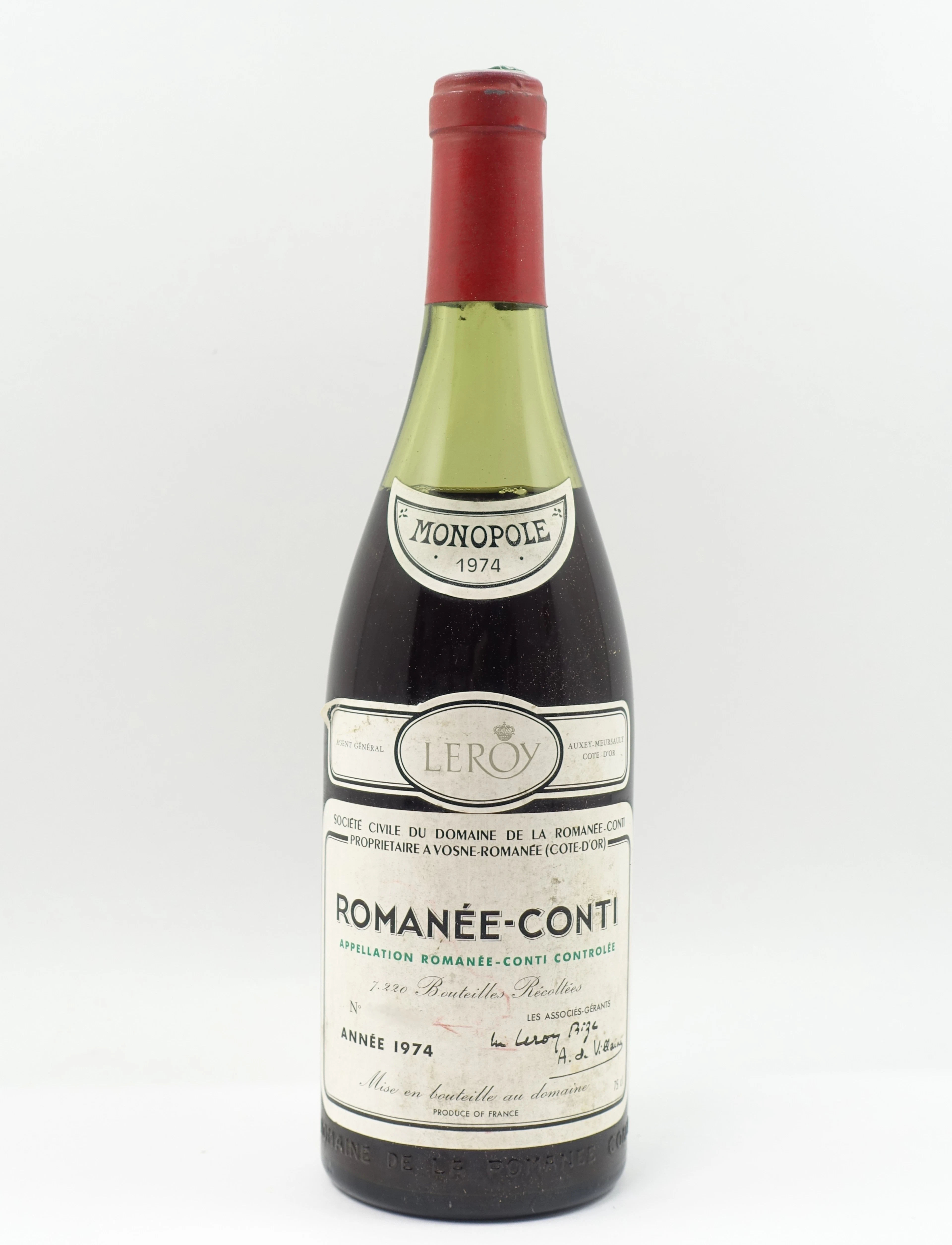 1 bt ROMANEE CONTI 1974 Grand Cru. Domaine de la Romanée Conti