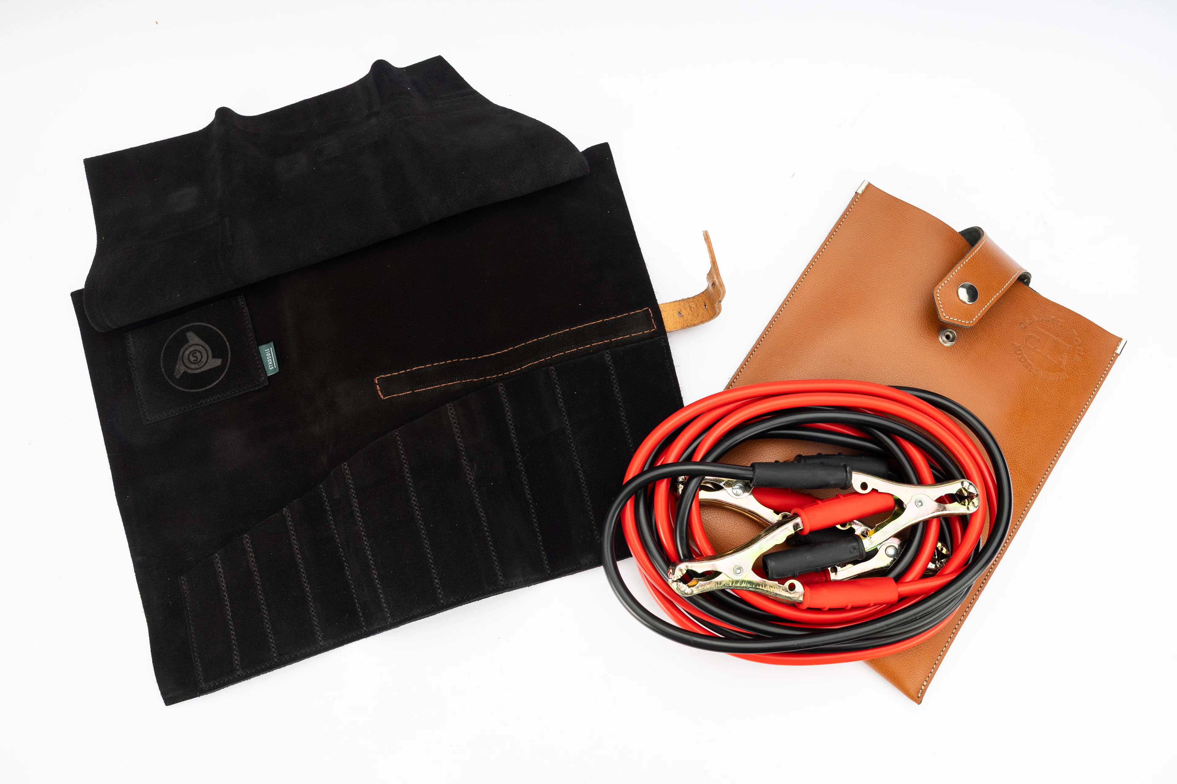 Battery jumper cables & tool roll No reserve