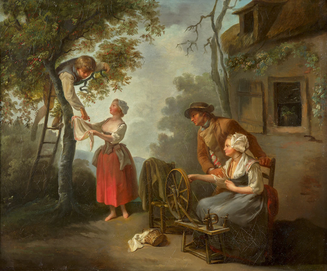 Jean-Baptiste CHARPENTIER Paris, 1728-1806 La cueillette des cerises