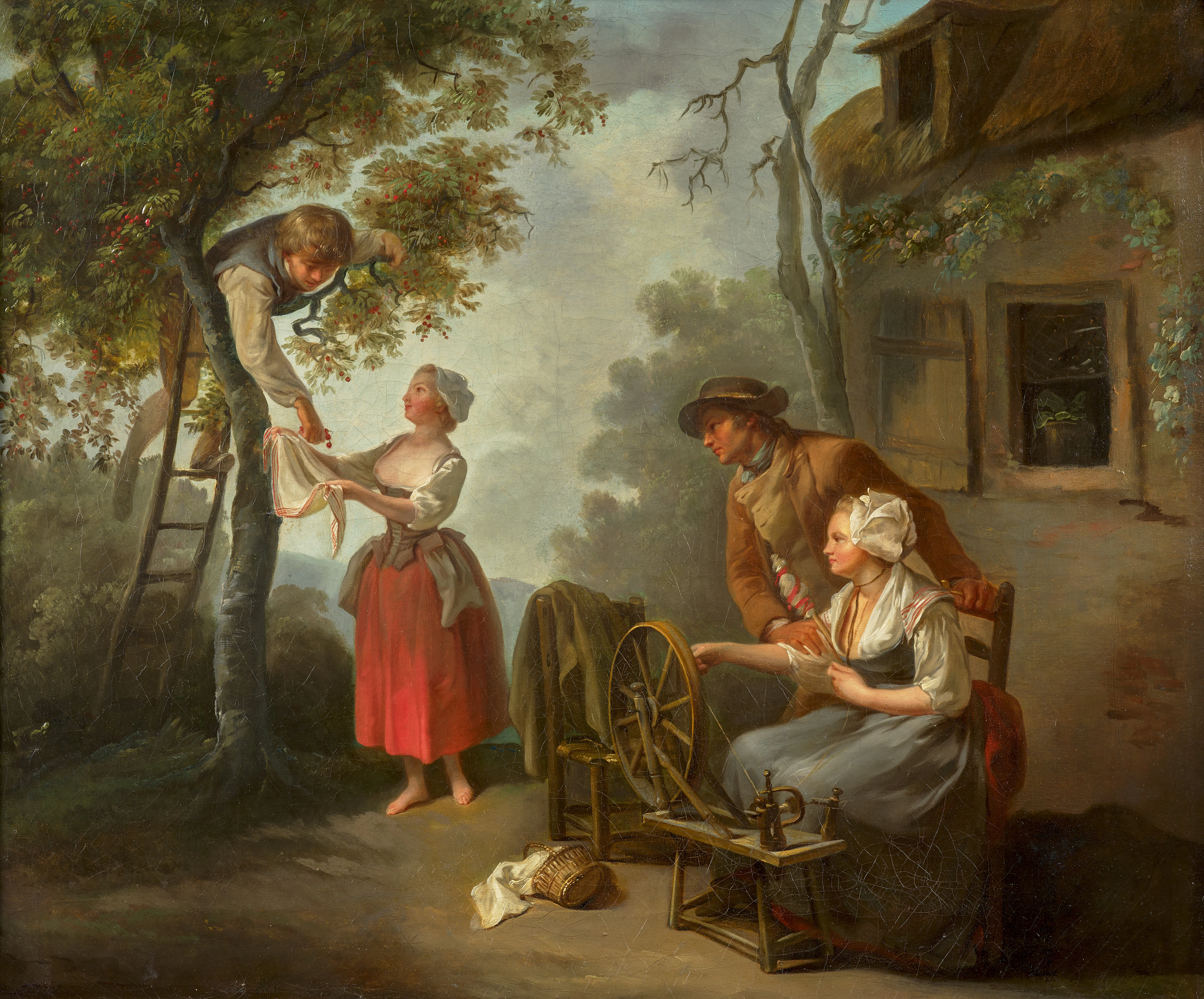 Jean-Baptiste CHARPENTIER Paris, 1728-1806 La cueillette des cerises