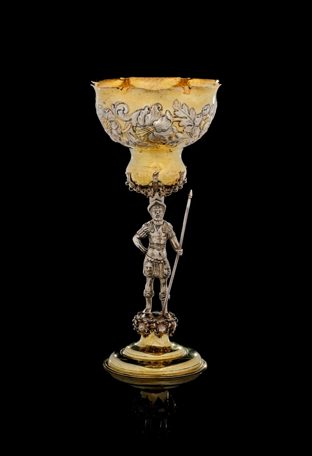 A Swiss parcel-gilt silver cup, Peter Rother, Biel, 1700-1732