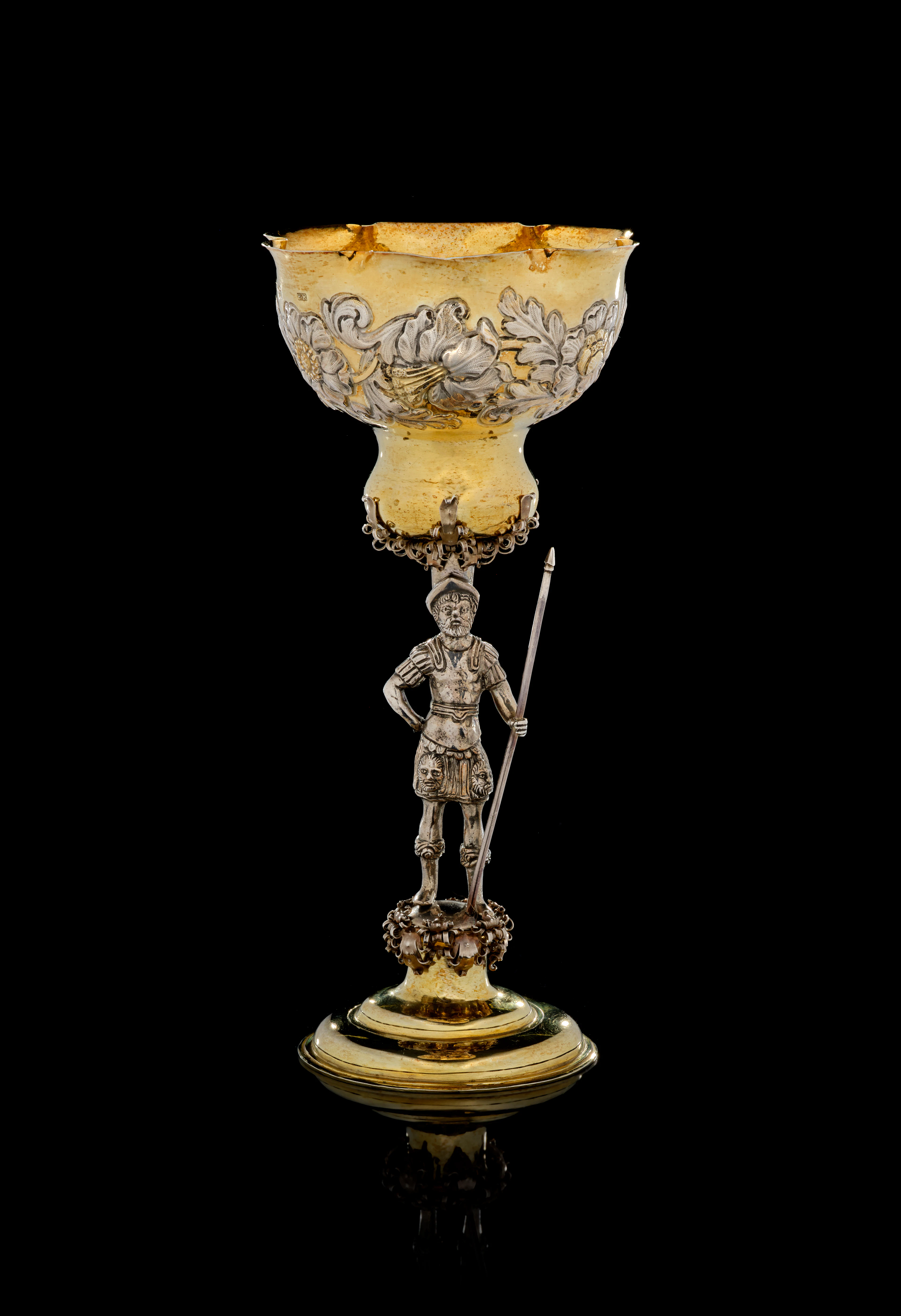 A Swiss parcel-gilt silver cup, Peter Rother, Biel, 1700-1732